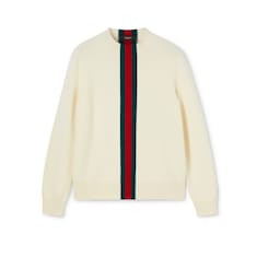 Maglione in lana lavorata a maglia con intarsio Web