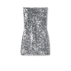 Embroidered sequin elastic fabric dress