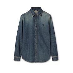 Washed certified cotton denim shirt