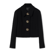 Crêpe wool jacket with Double G button