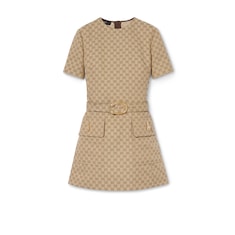 GG cotton canvas fabric dress