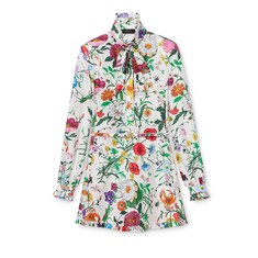 Printed silk twill dress