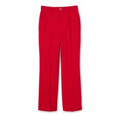 Crêpe wool pants with Double G button