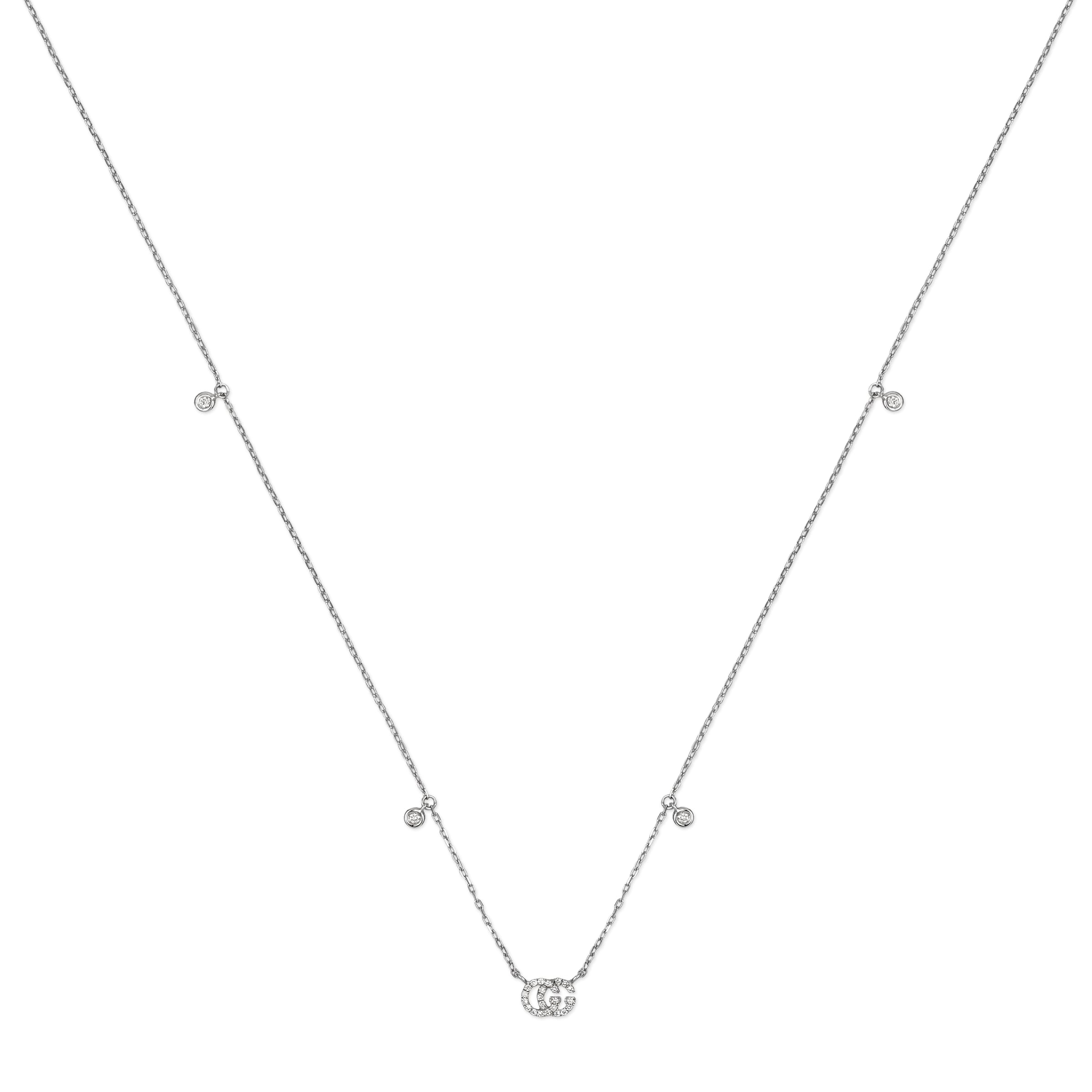 GUCCI GUCCI GG RUNNING NECKLACE IN WHITE GOLD