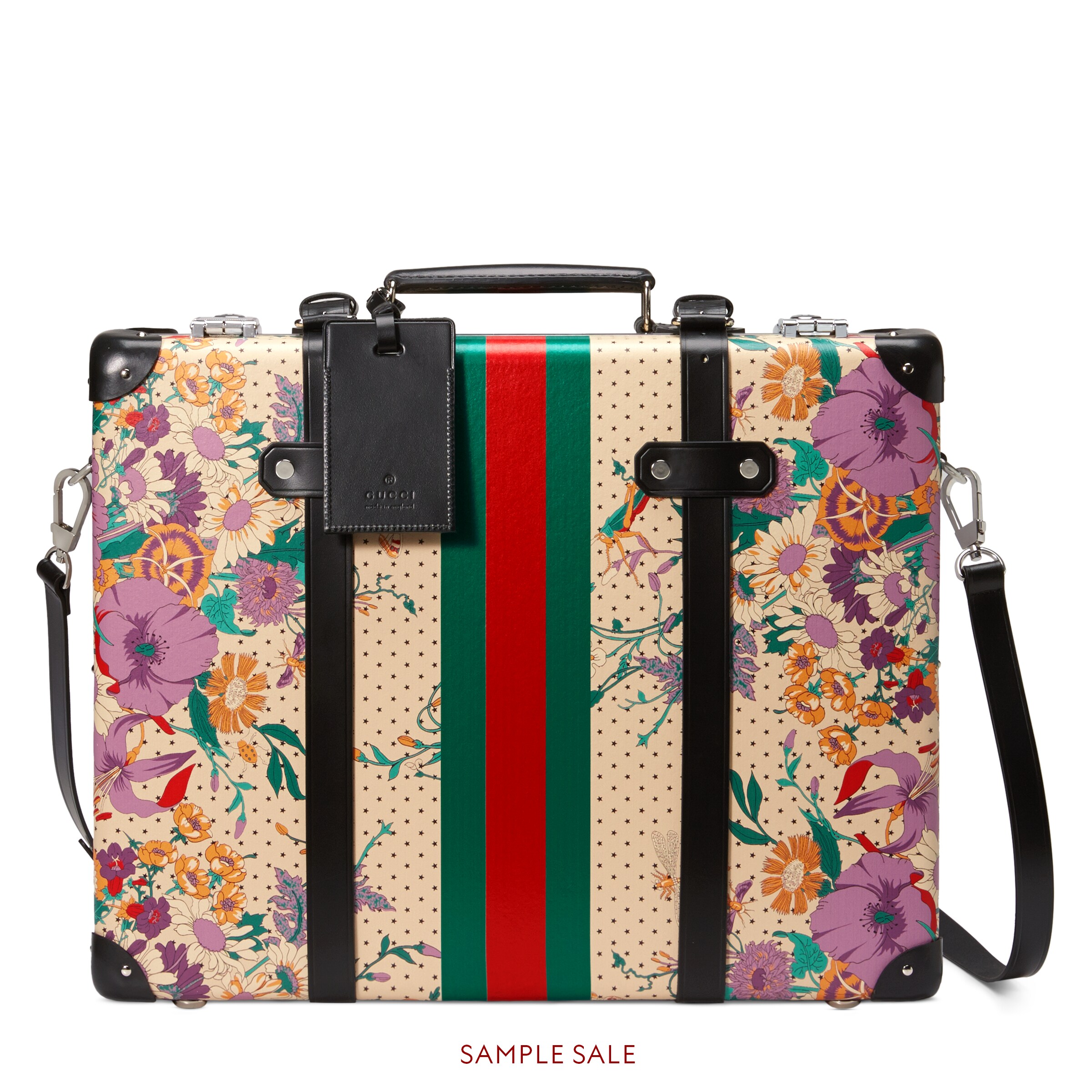 GUCCI GLOBE-TROTTER BRIEFCASE WITH FLORAL PRINT