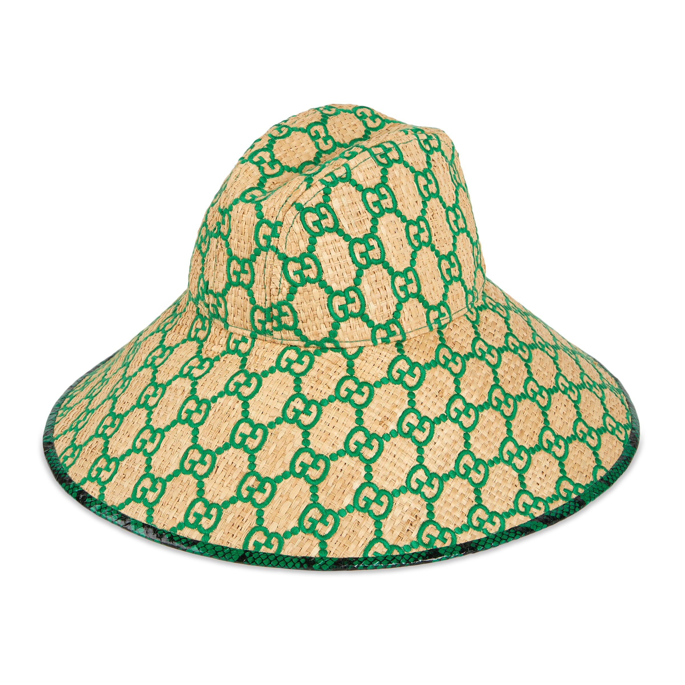gg raffia wide brim hat