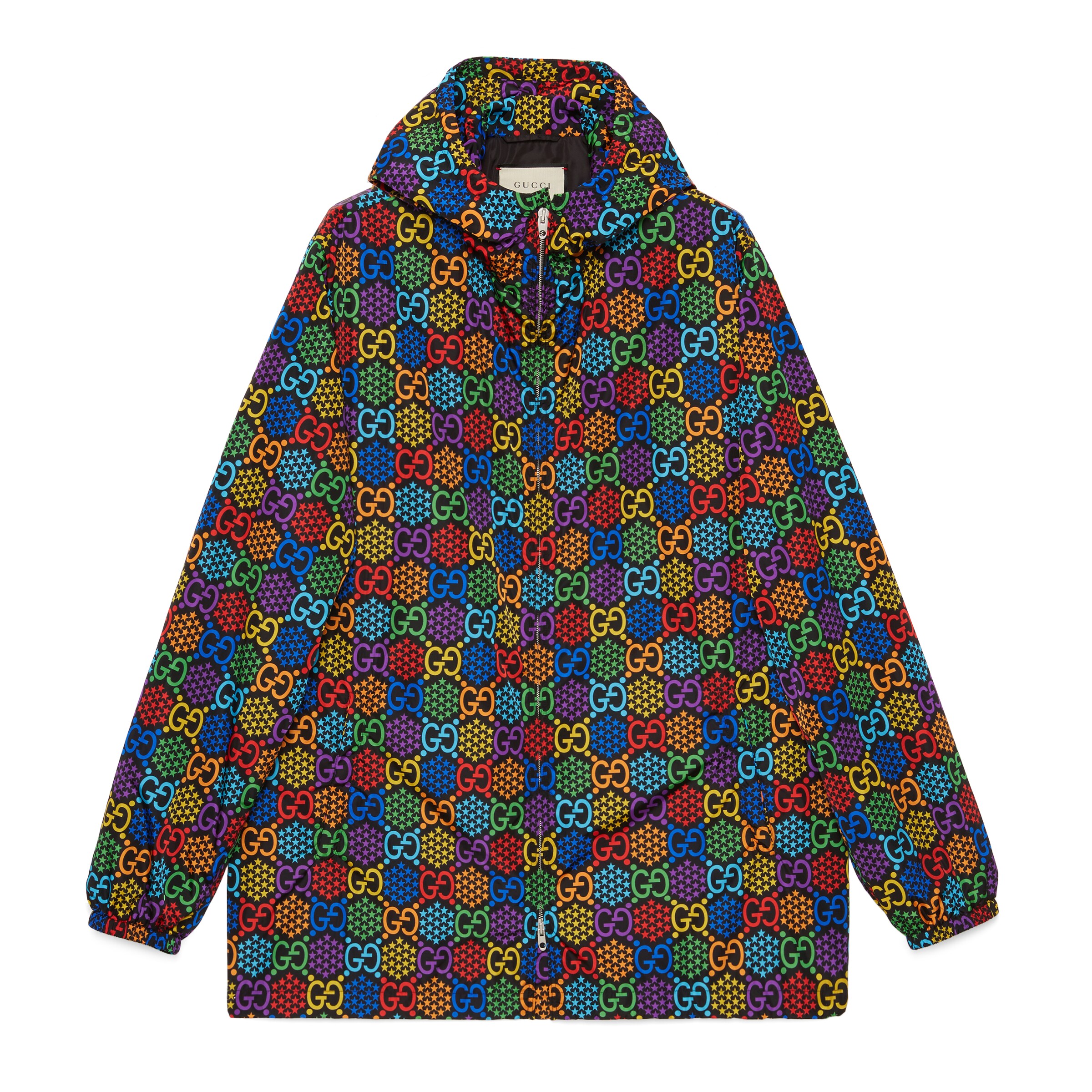 Gucci Gg Psychedelic Print Nylon Jacket In Black | ModeSens