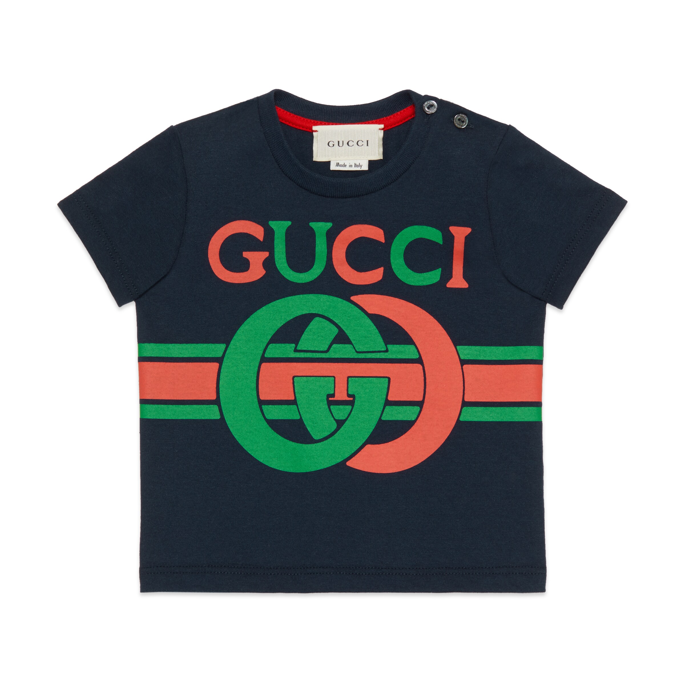 Click to view more detailed imagery on our partner's website Gucci Baby's & Little Kid's Interlocking G Graphic Tee In Blue
