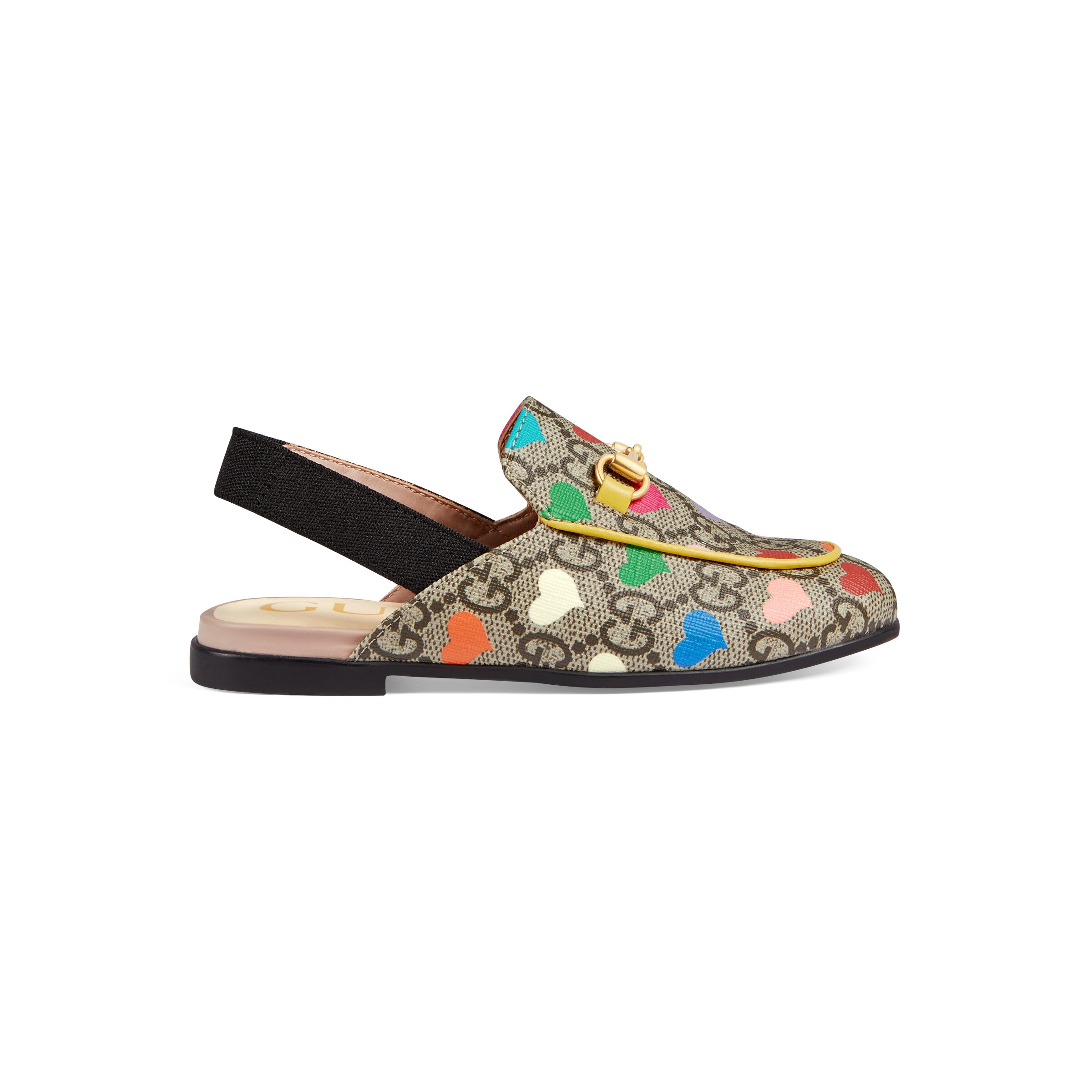 GUCCI TODDLER PRINCETOWN GG HEARTS SLIPPER