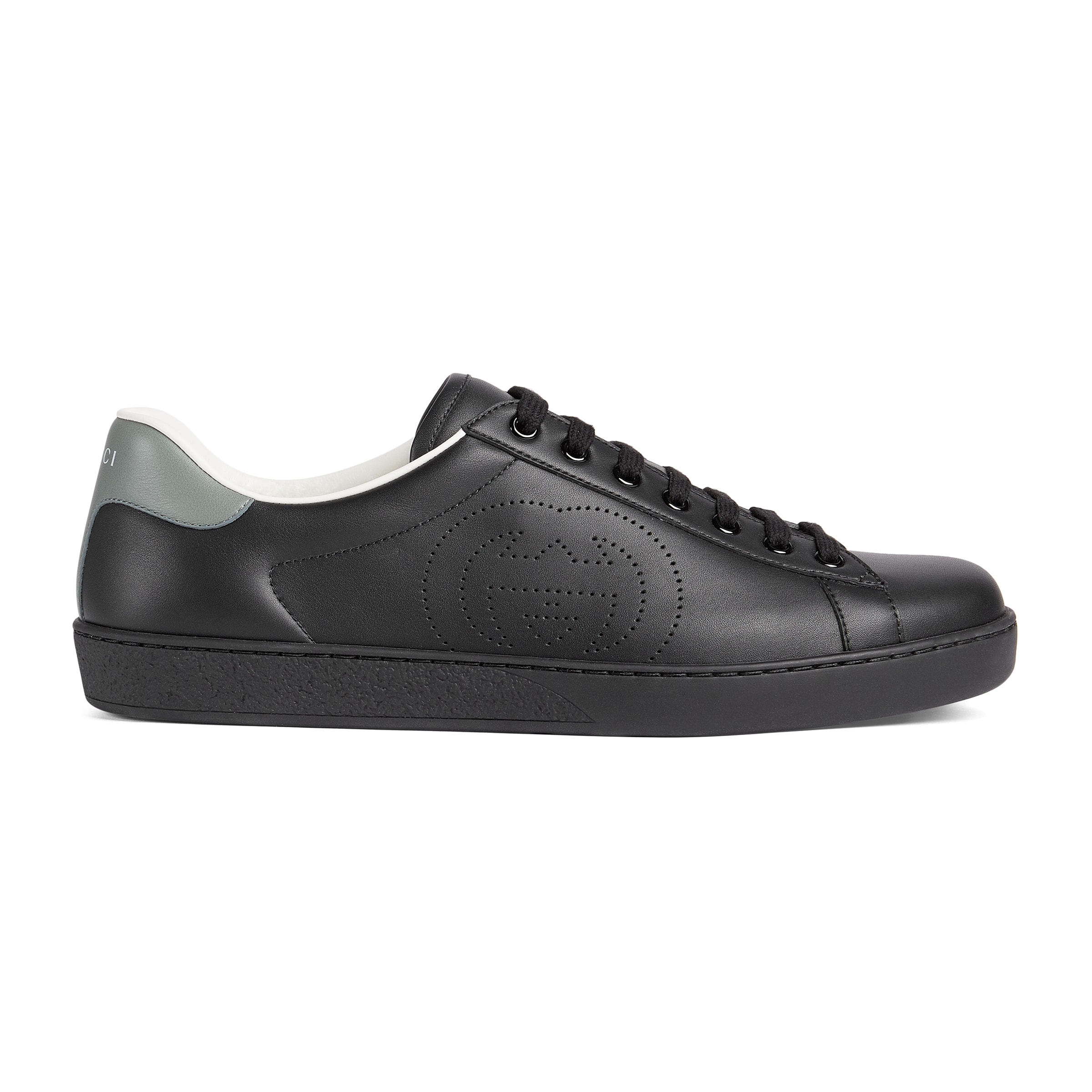 Gucci Ace Sneaker With Interlocking G In Black Leather