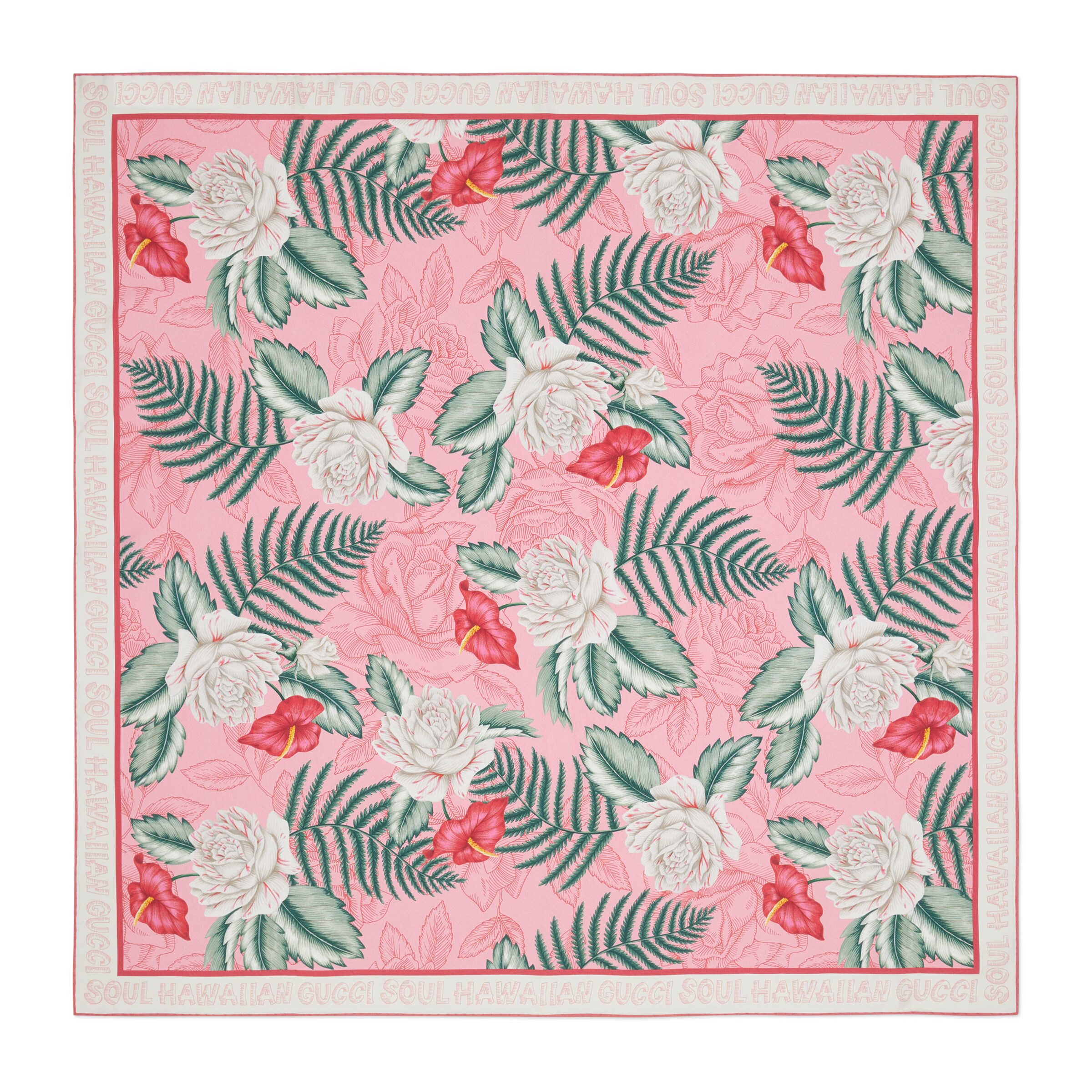 GUCCI HAWAIIAN PRINT SILK SCARF