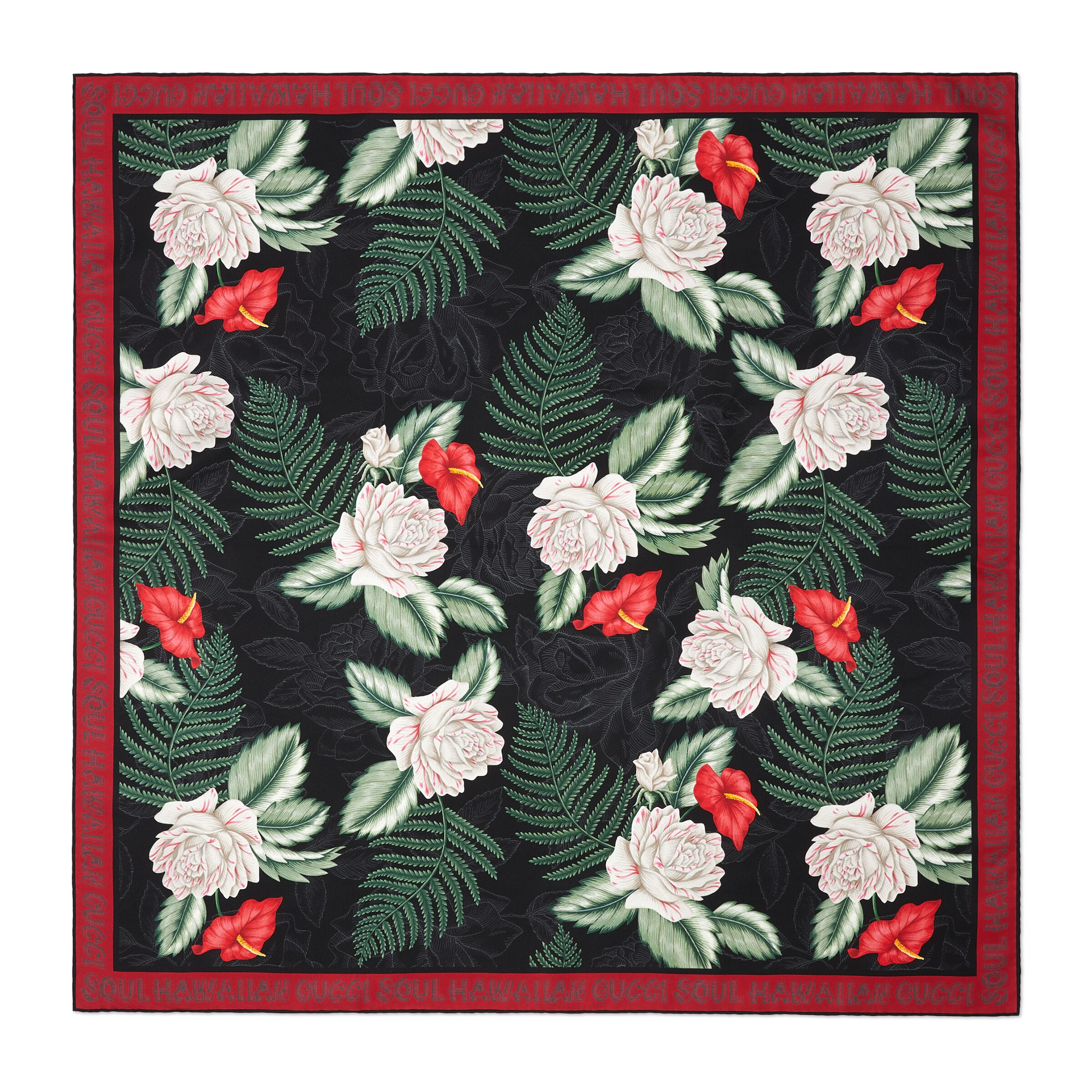GUCCI HAWAIIAN PRINT SILK SCARF