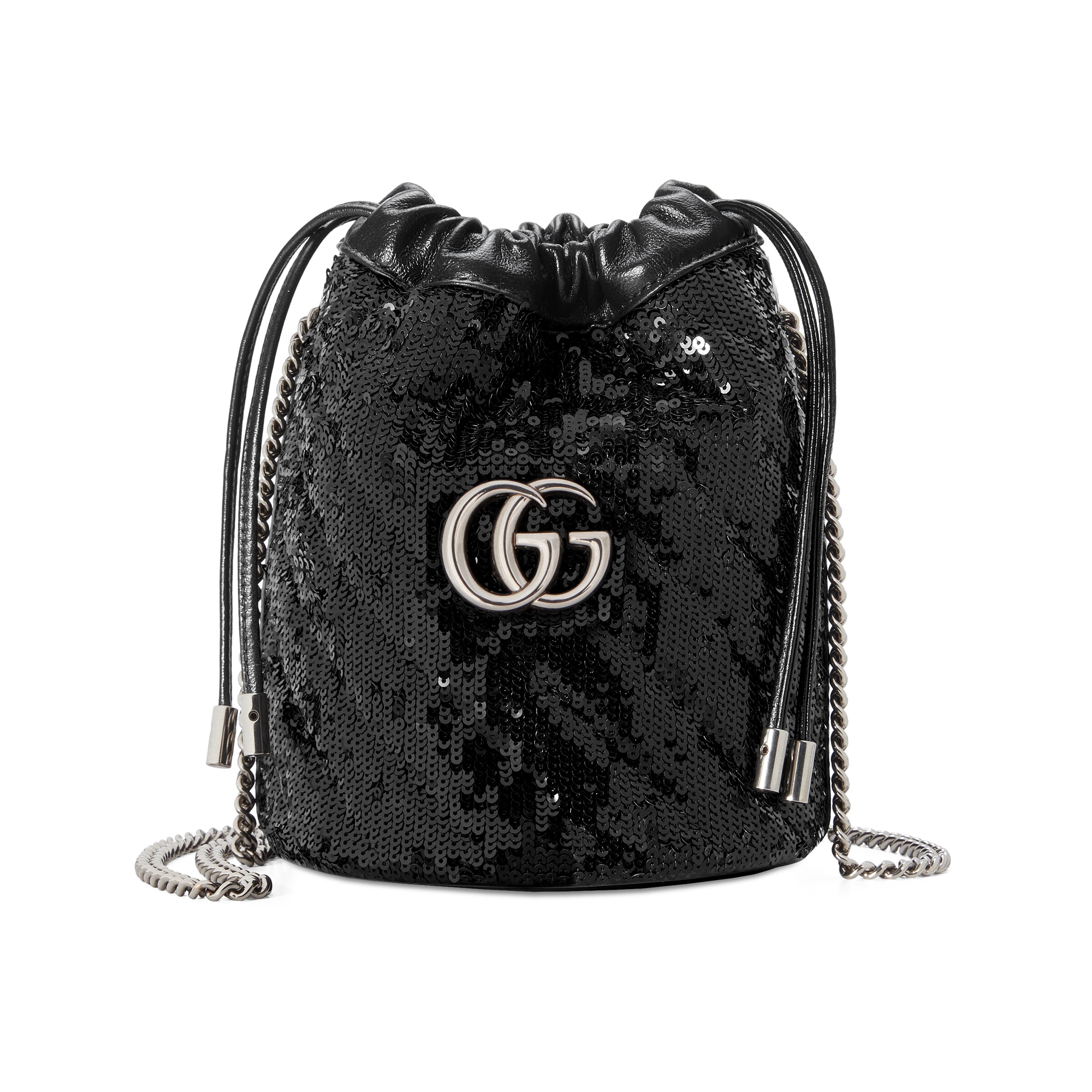 GUCCI GG MARMONT MINI SEQUIN BUCKET BAG