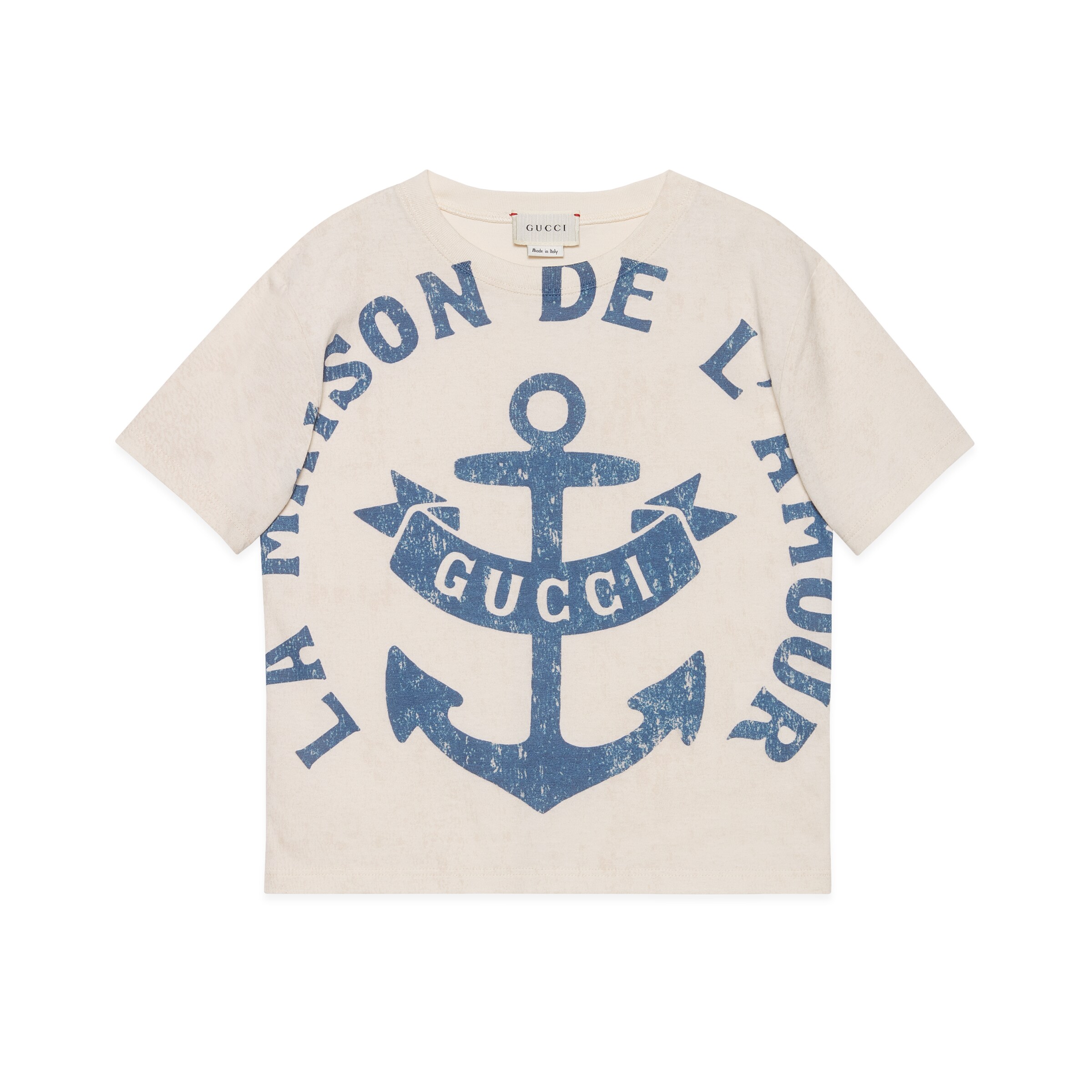Gucci Anchor-print Cotton-jersey T-shirt 6-12 Years In Blue