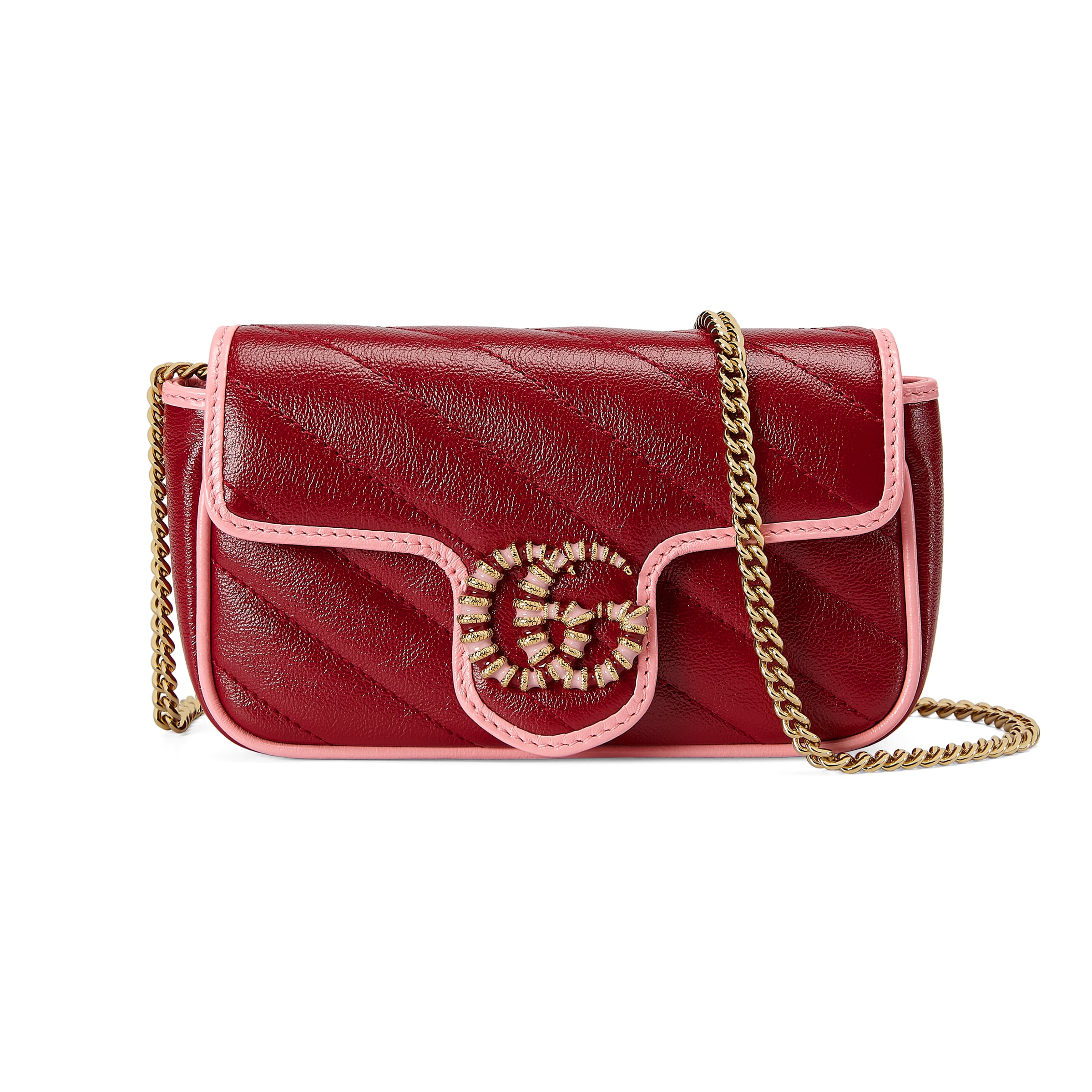 Gucci Gg Marmont Super Mini Bag In Red