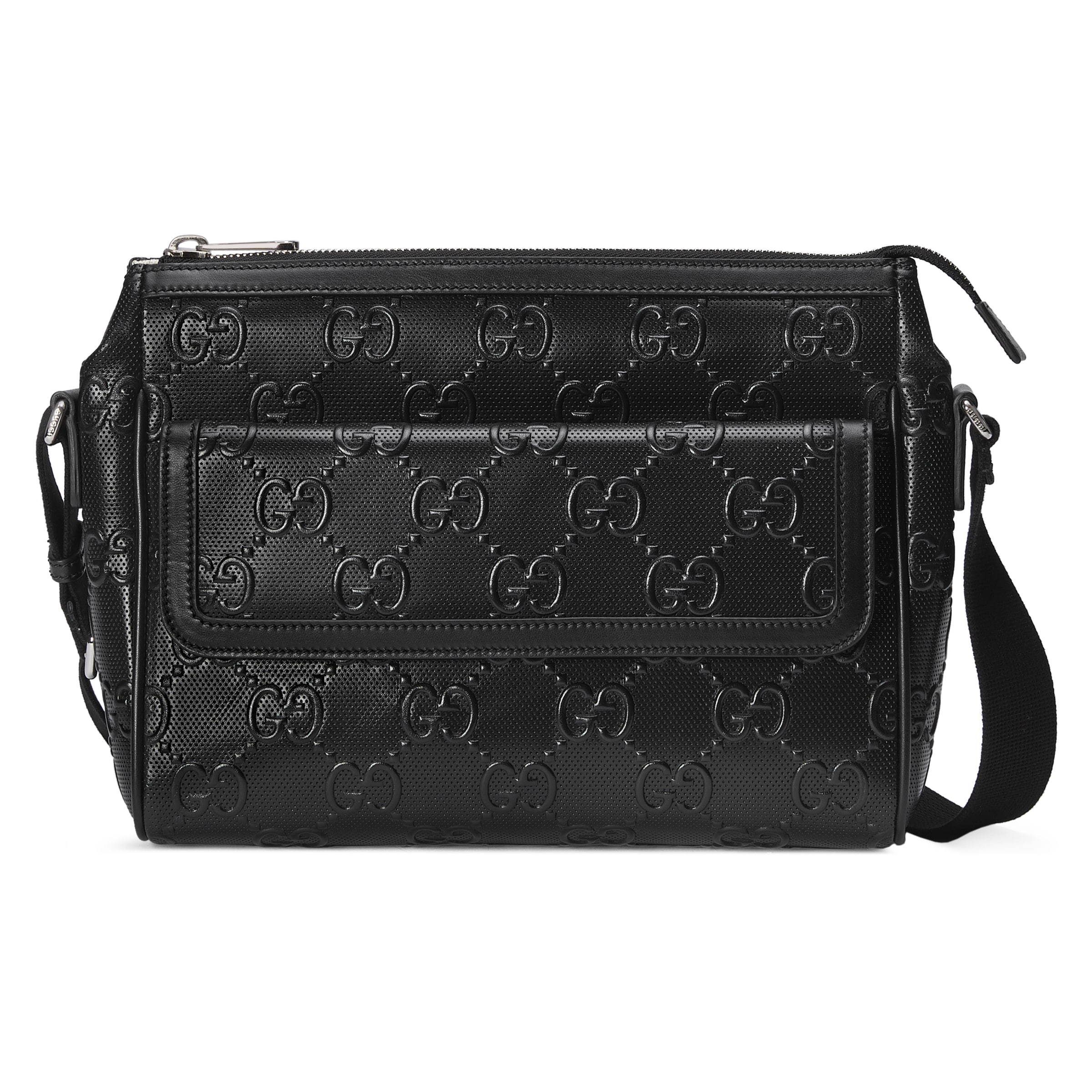 GUCCI GG EMBOSSED MESSENGER BAG