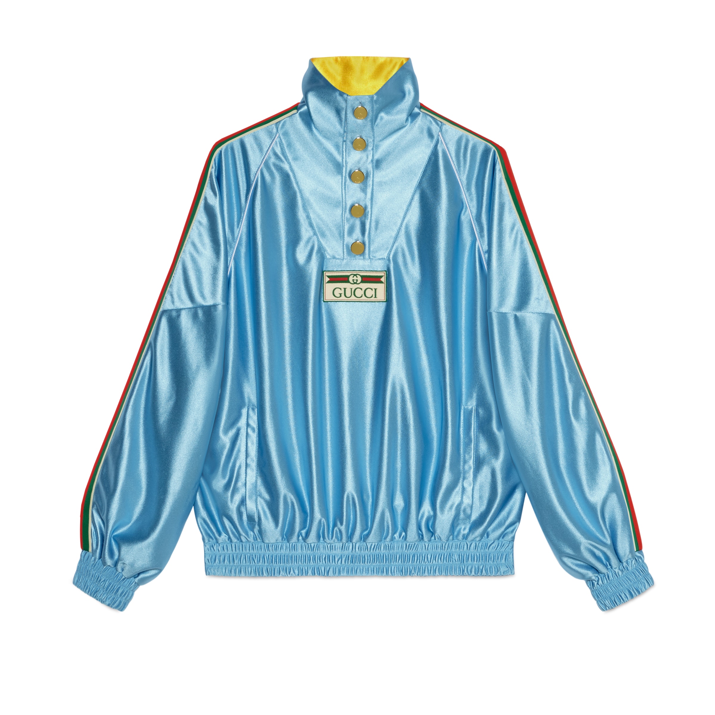 GUCCI SHINY JERSEY SWEATSHIRT WITH WEB