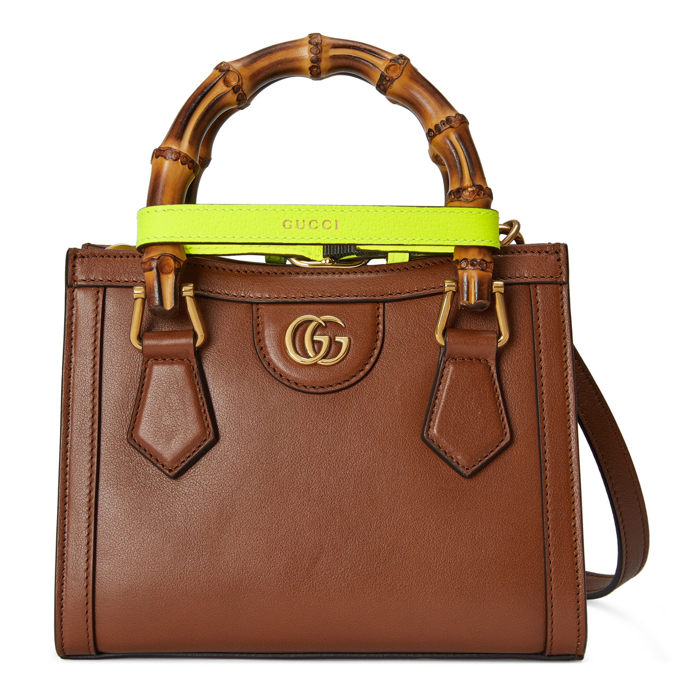 Gucci Diana Mini Tote Bag In Brown Leather