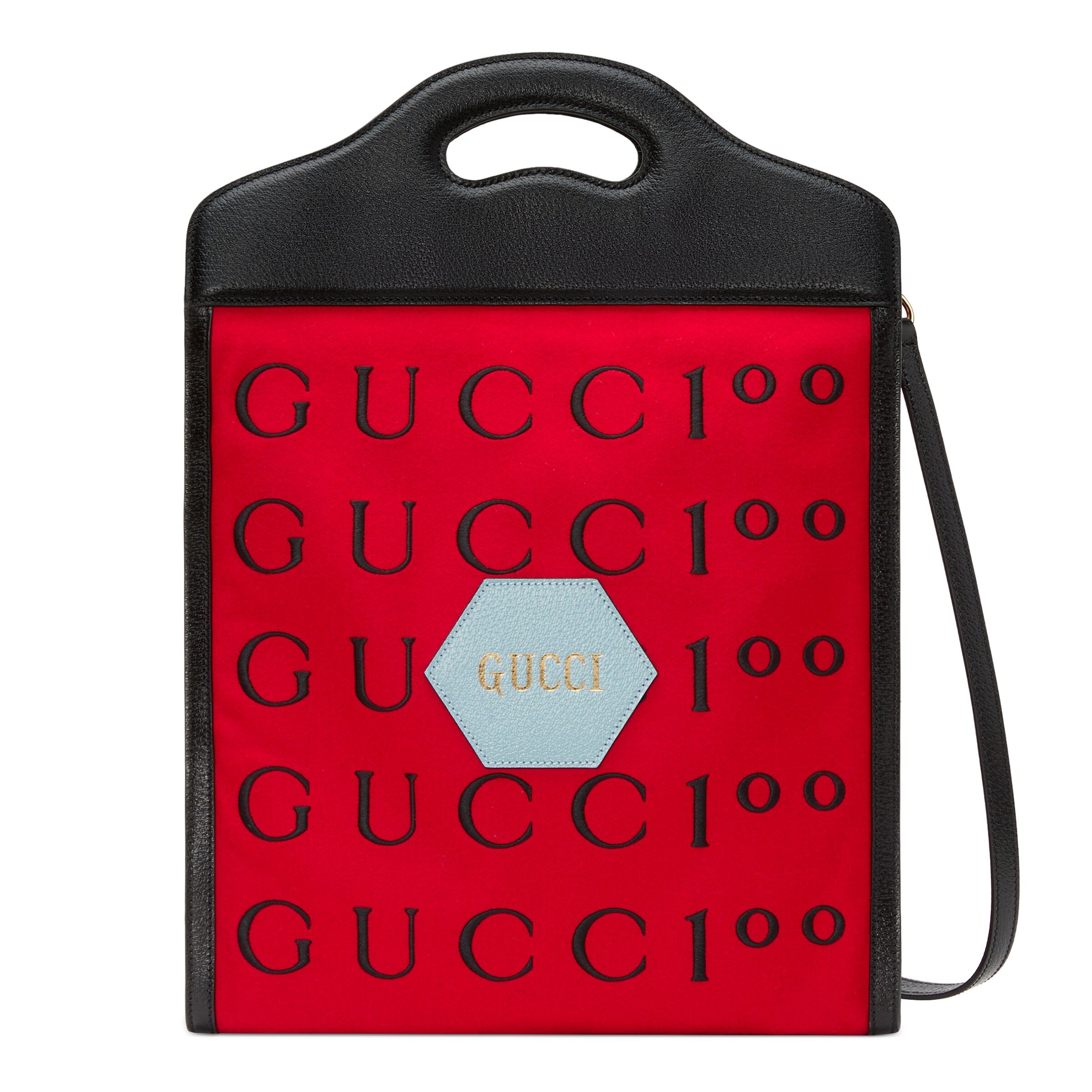 Gucci 100 Medium Tote Bag In Hibiscus Red Felt ModeSens