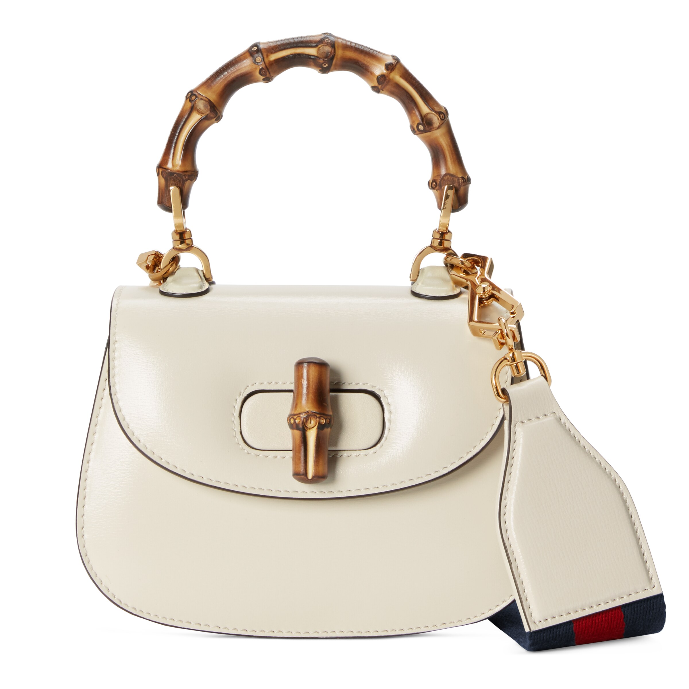 Gucci Bamboo 1947 Mini Top Handle Bag In White