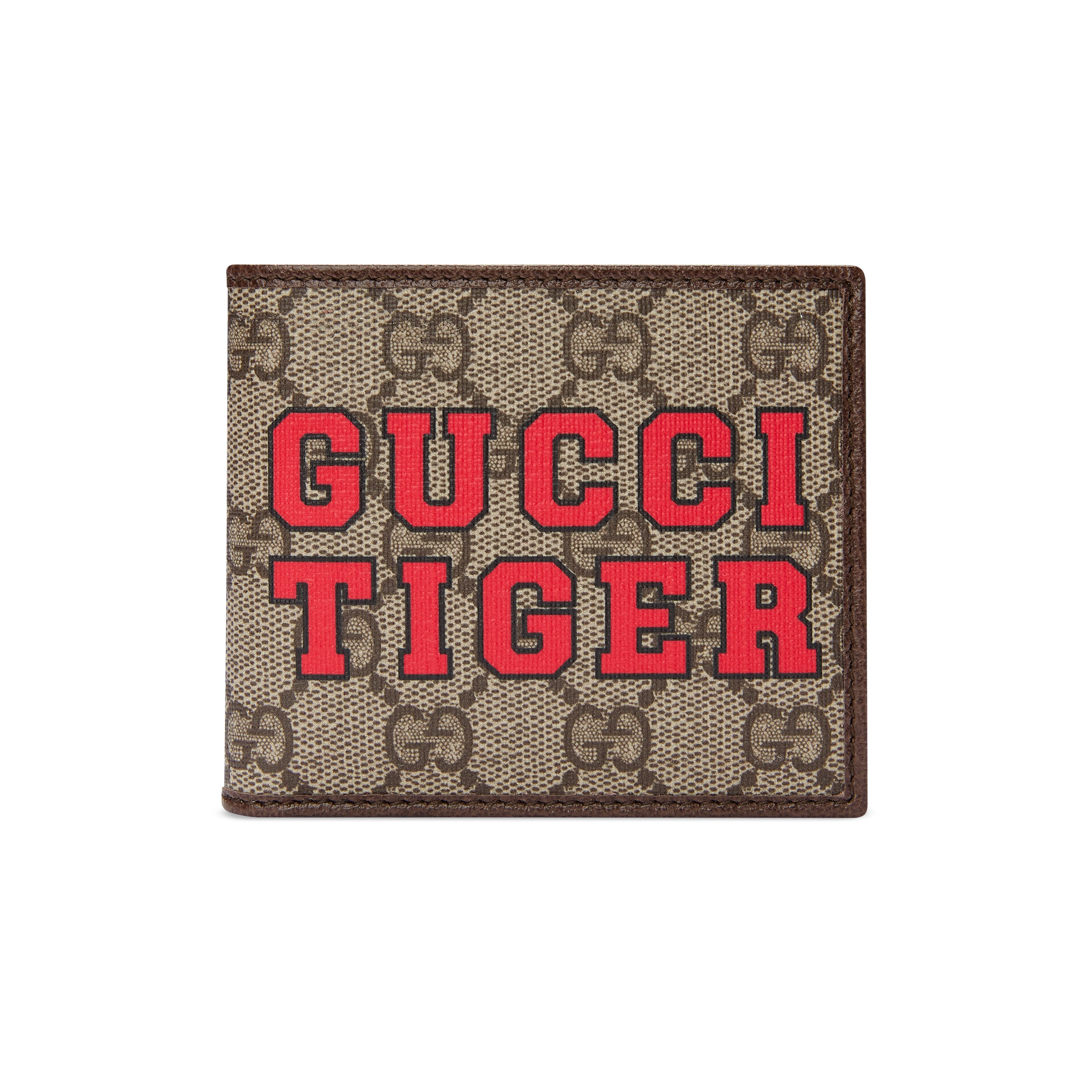 Gucci Tiger Gg Canvas Wallet In Beige 