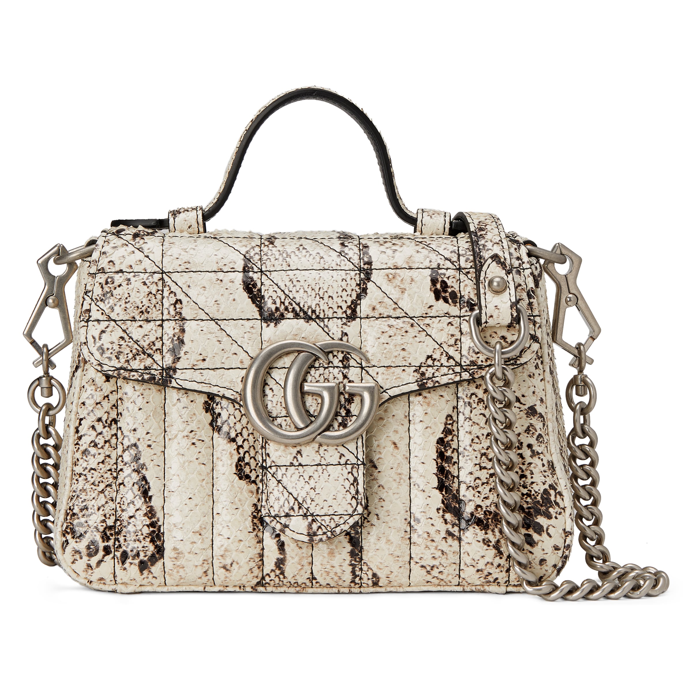 GUCCI GG MARMONT PYTHON MINI TOP HANDLE BAG 547260L4O7N9535
