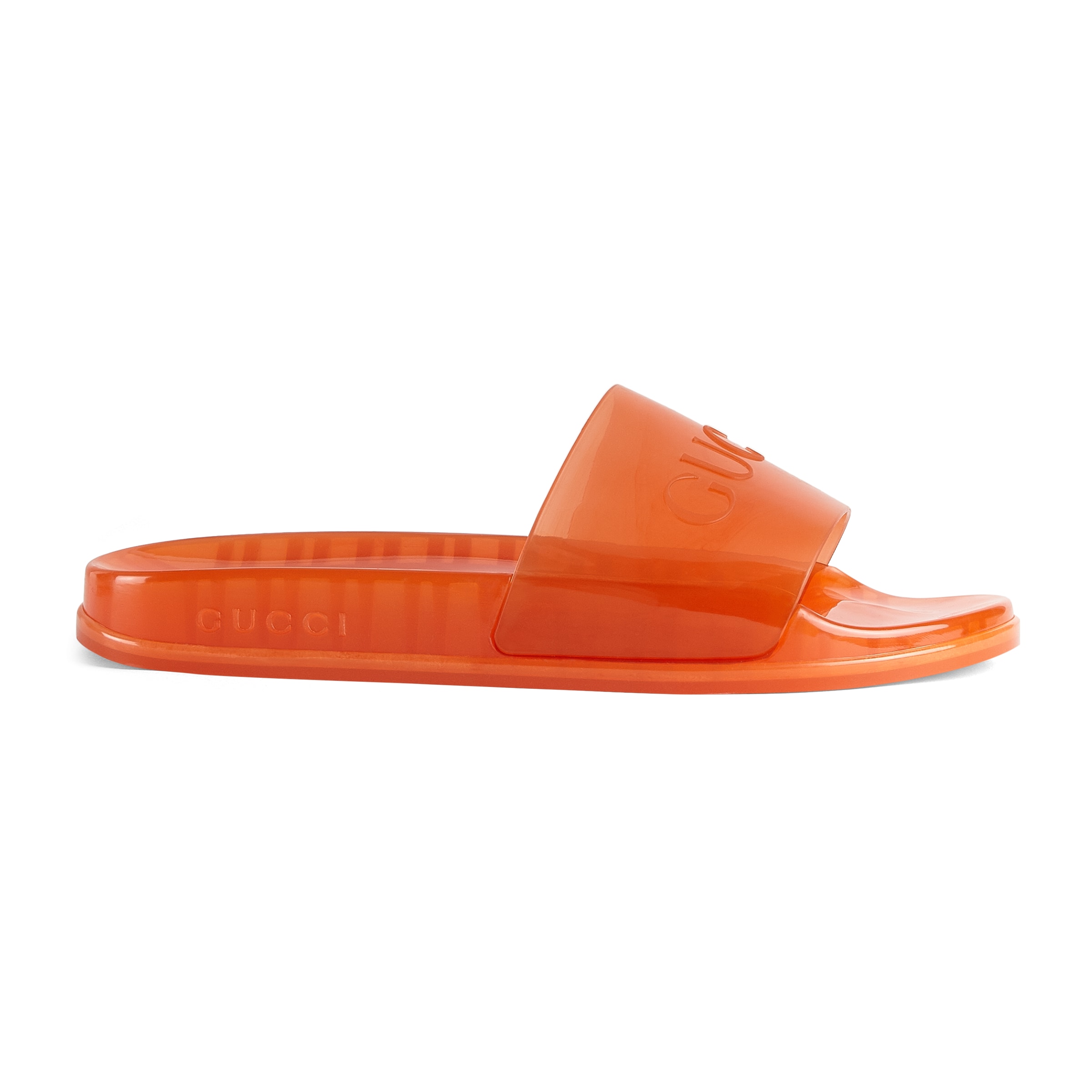 Gucci logo-lettering Slides Orange