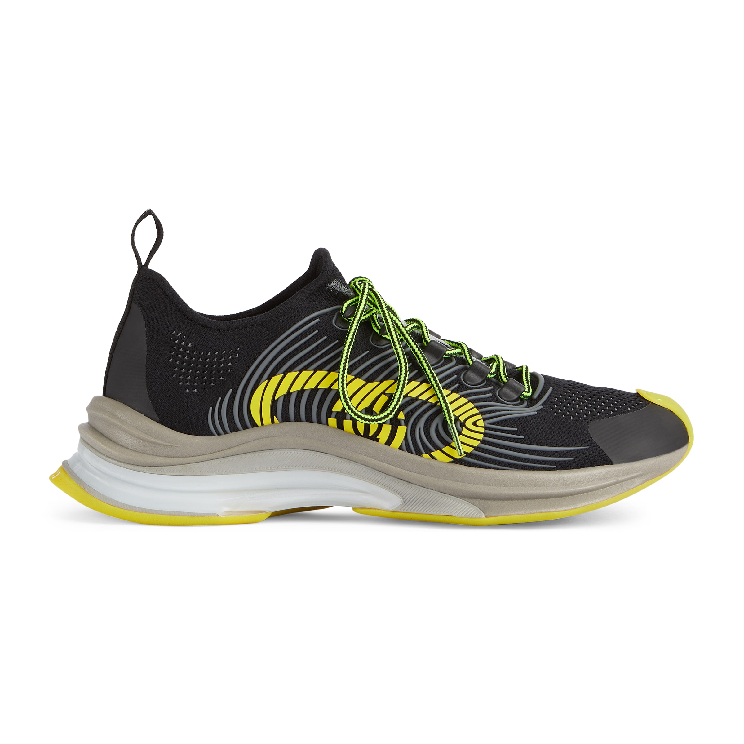 Gucci Run Lace-up Sneakers In Black