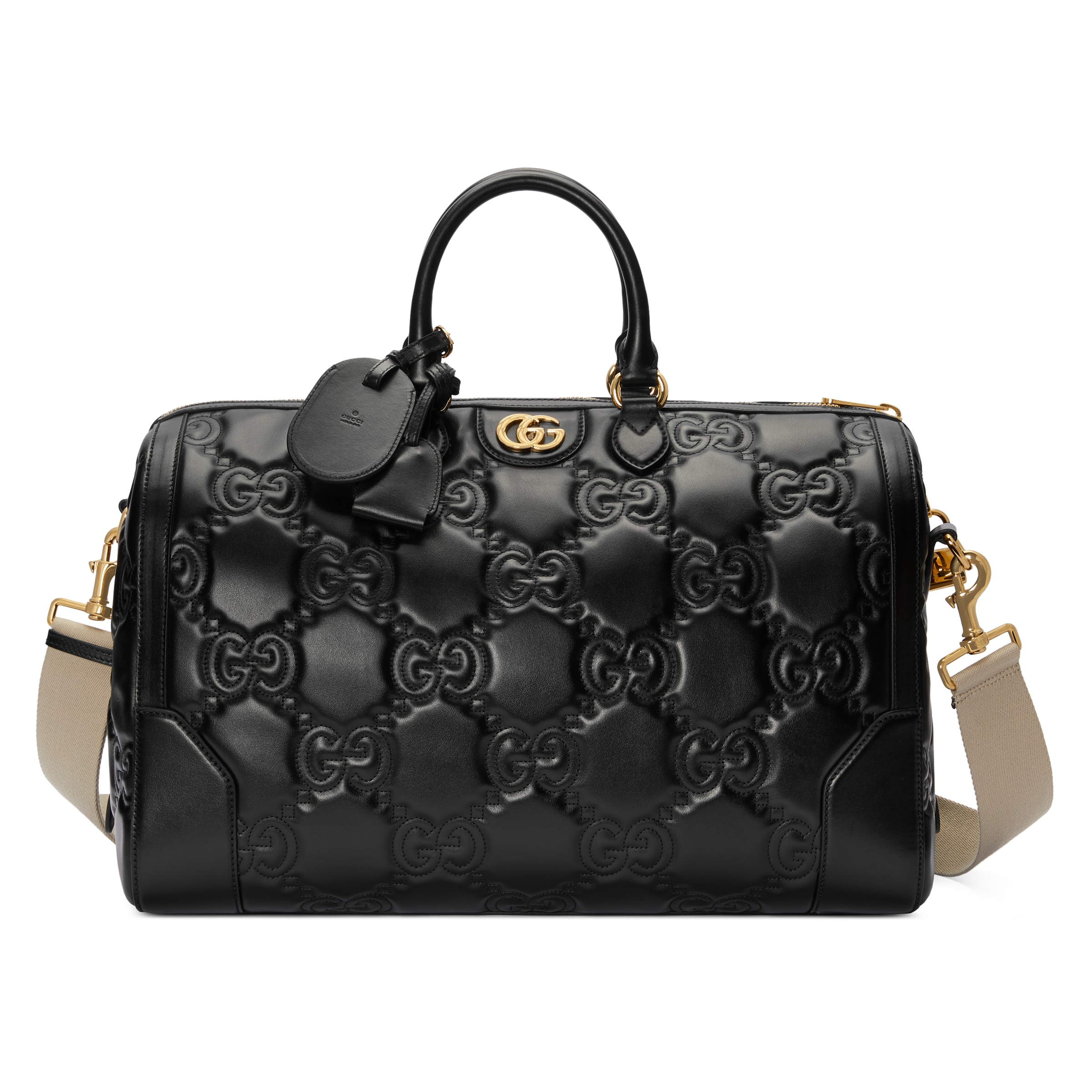 Gucci Gg Matelassé Medium Duffle In Black