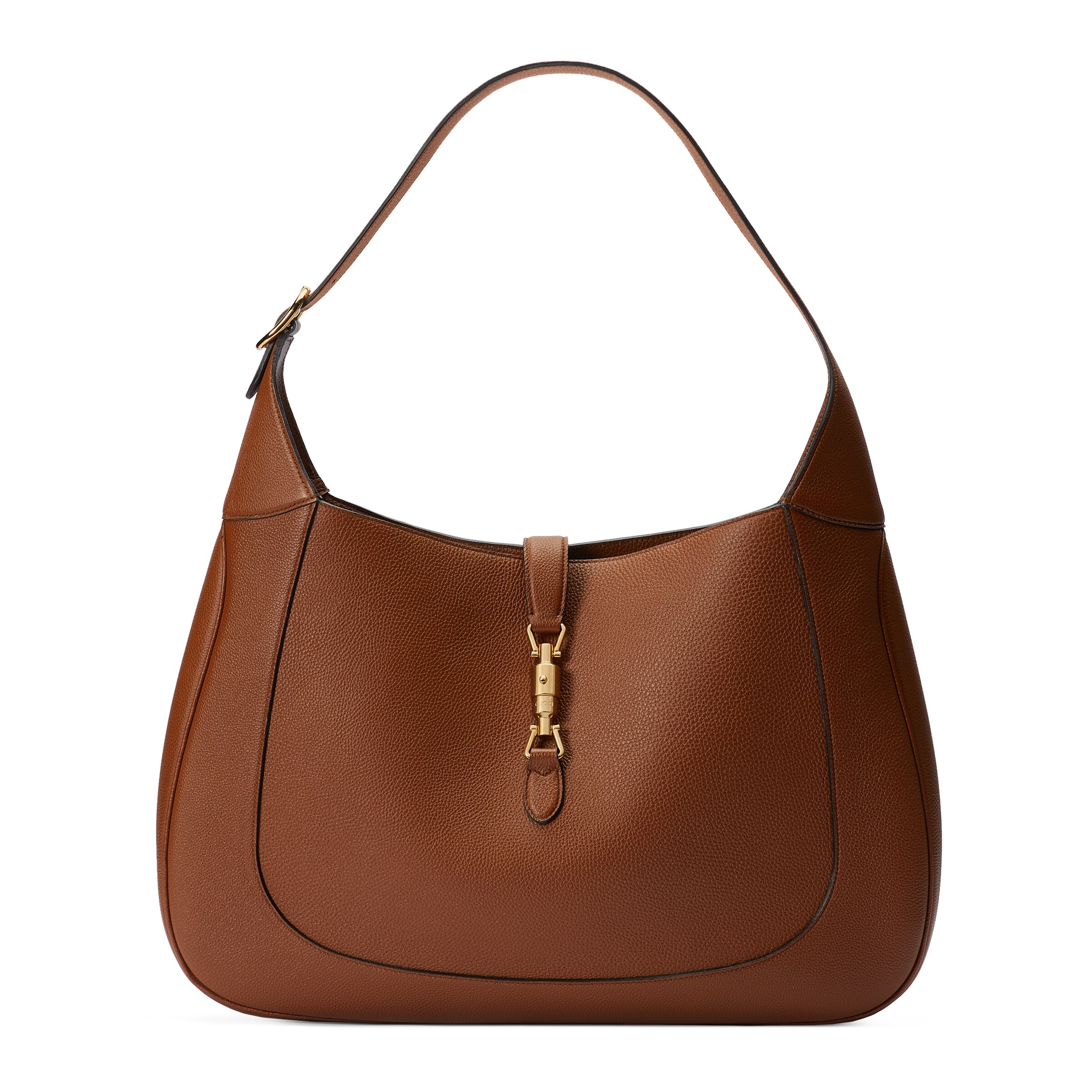 Gucci Jackie 1961 Large Natural Grain Bag In Burgundy