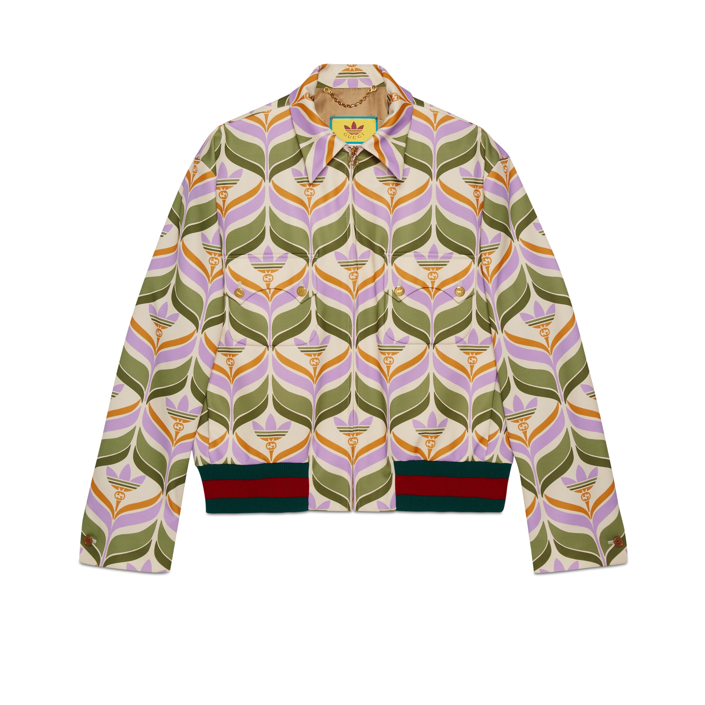 ジャケット・アウター  x GUCCI Trefoil Print Jacket 48 Gucci Adidas X Trefoil Print Jacket In Green | ModeSens