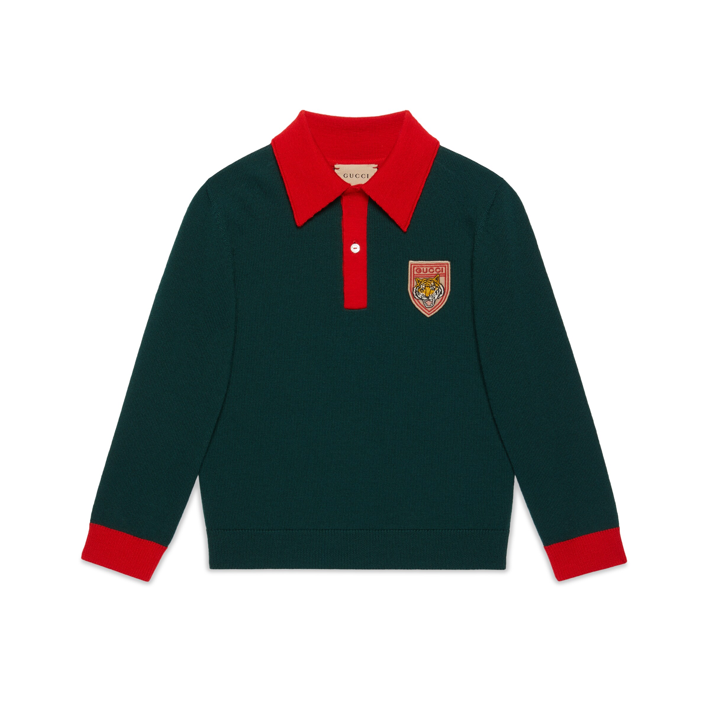 Gucci Kids' Children's Wool Sweater With Patch In Green ModeSens