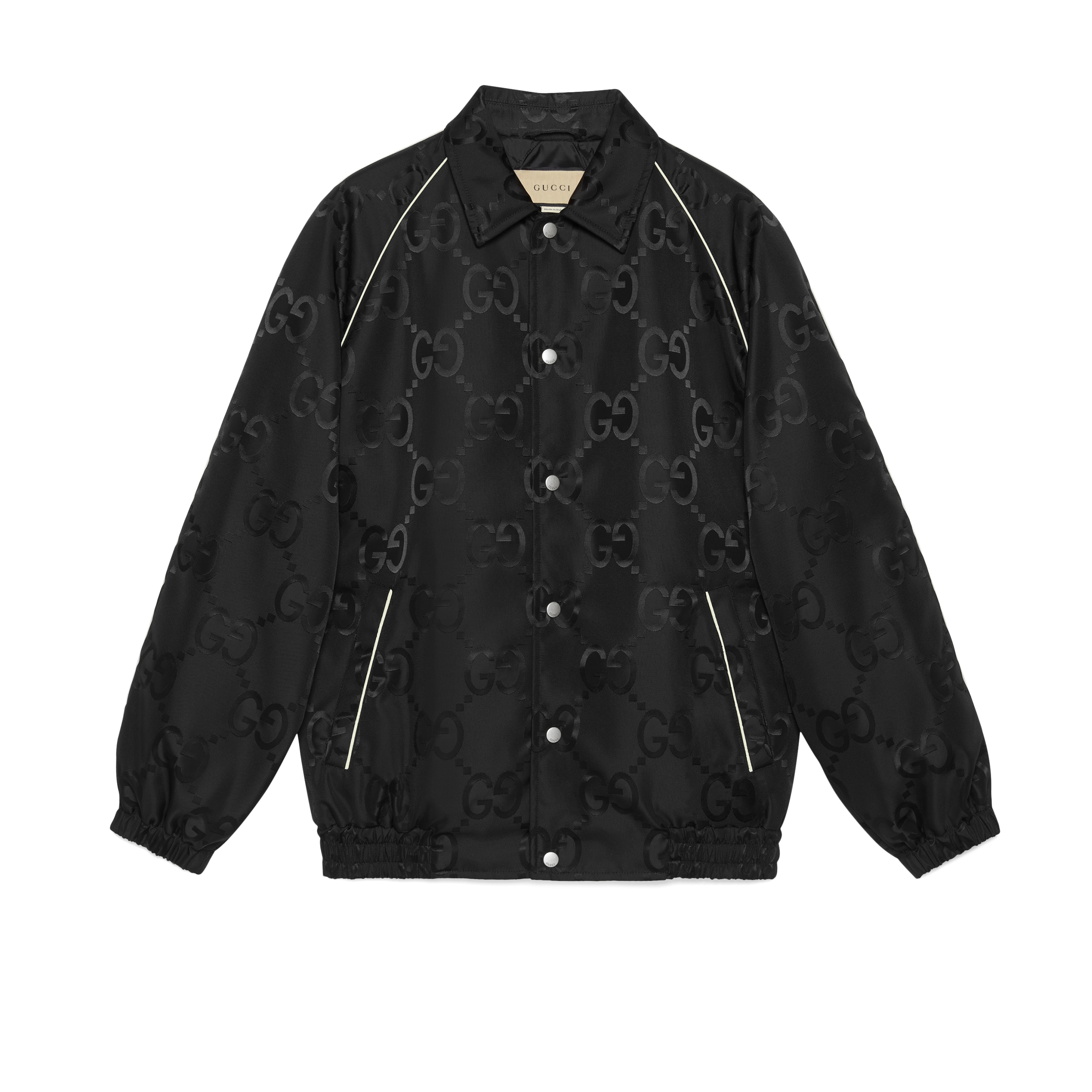 Gucci Jumbo Gg Canvas Jacket In Black