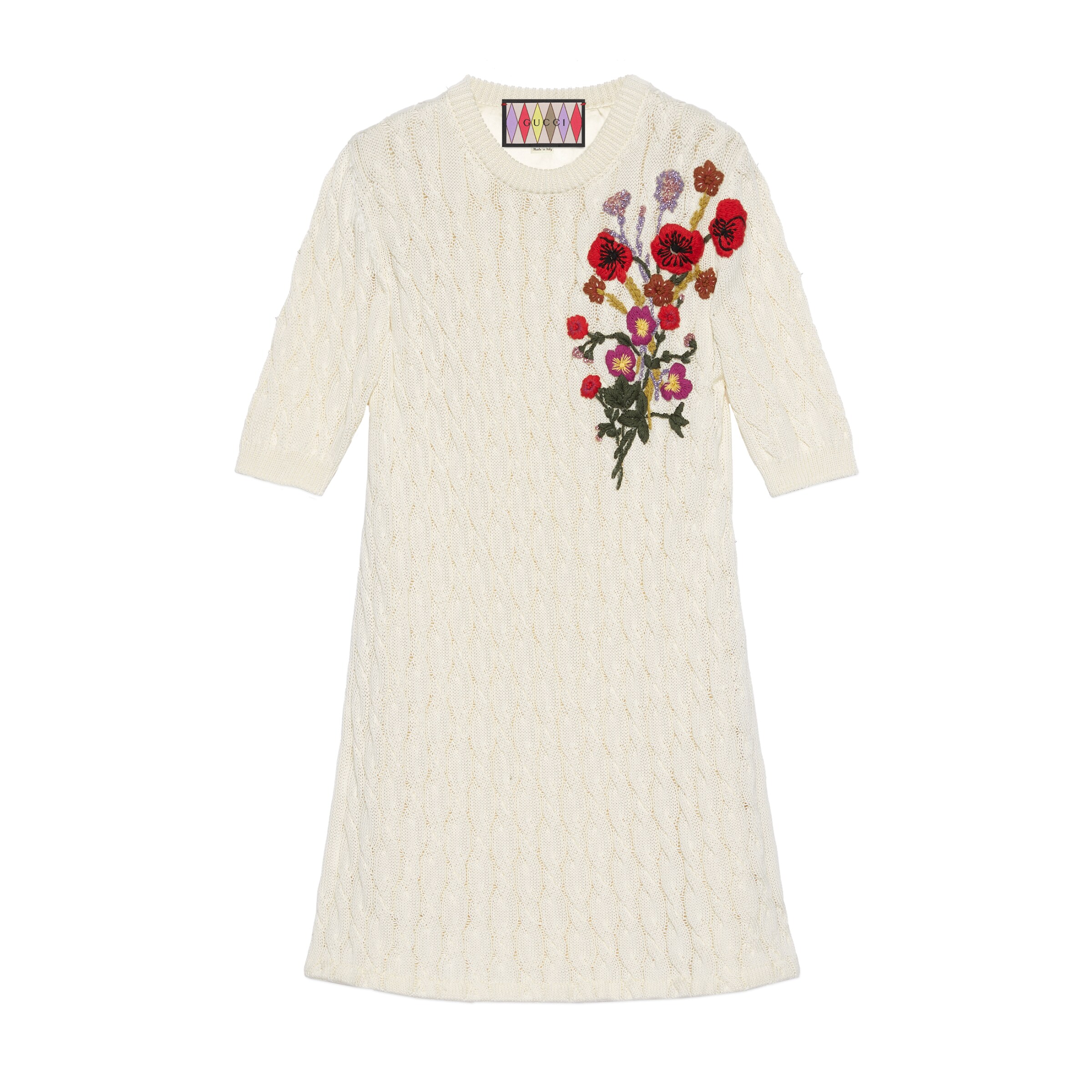 GUCCI★素敵！LOVELIGHT WHITE COTTON WITH EMBROIDER v Gucci Lovelight Cotton Dress With Embroidery In White | ModeSens