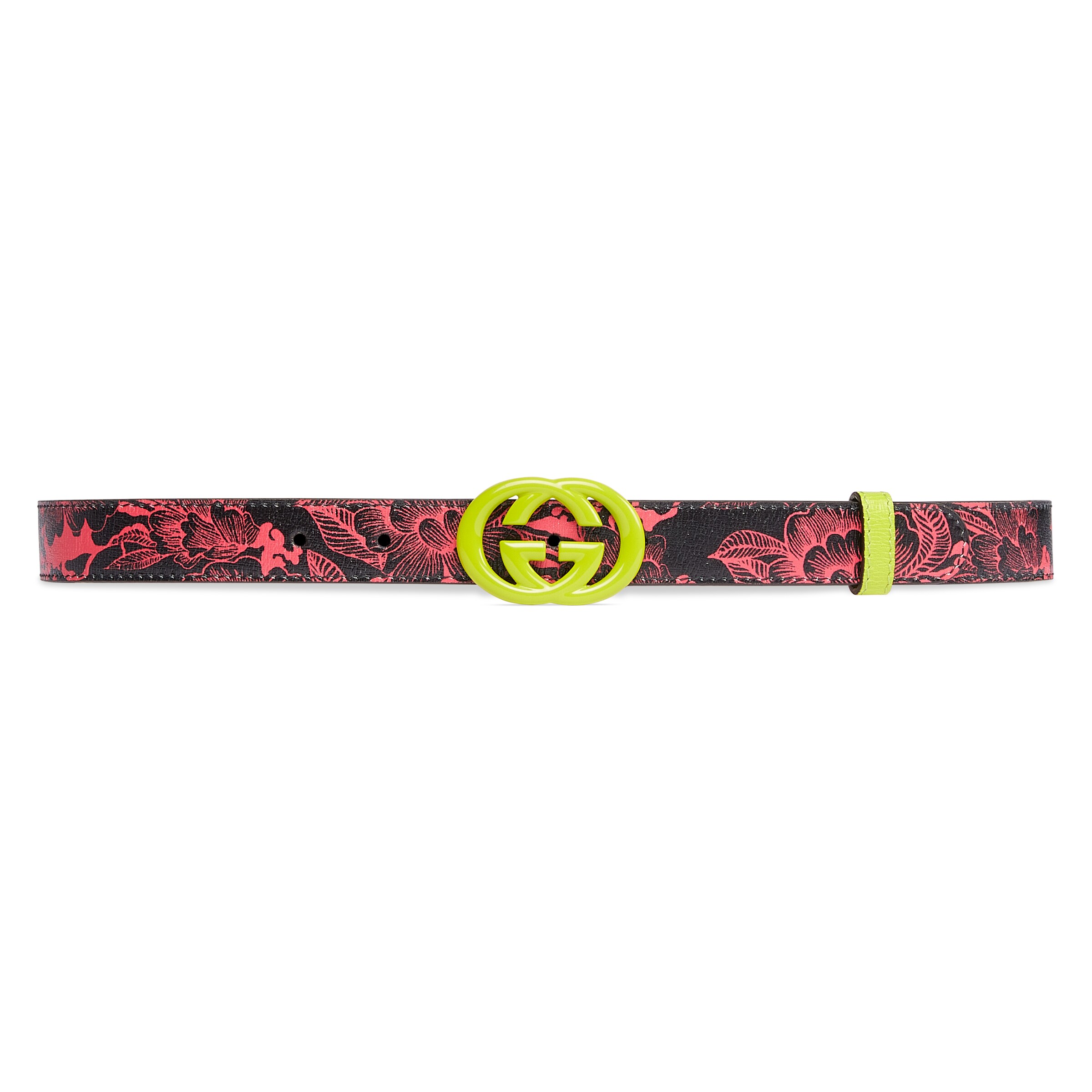 Gucci Floral Belt With Interlocking G In Black ModeSens