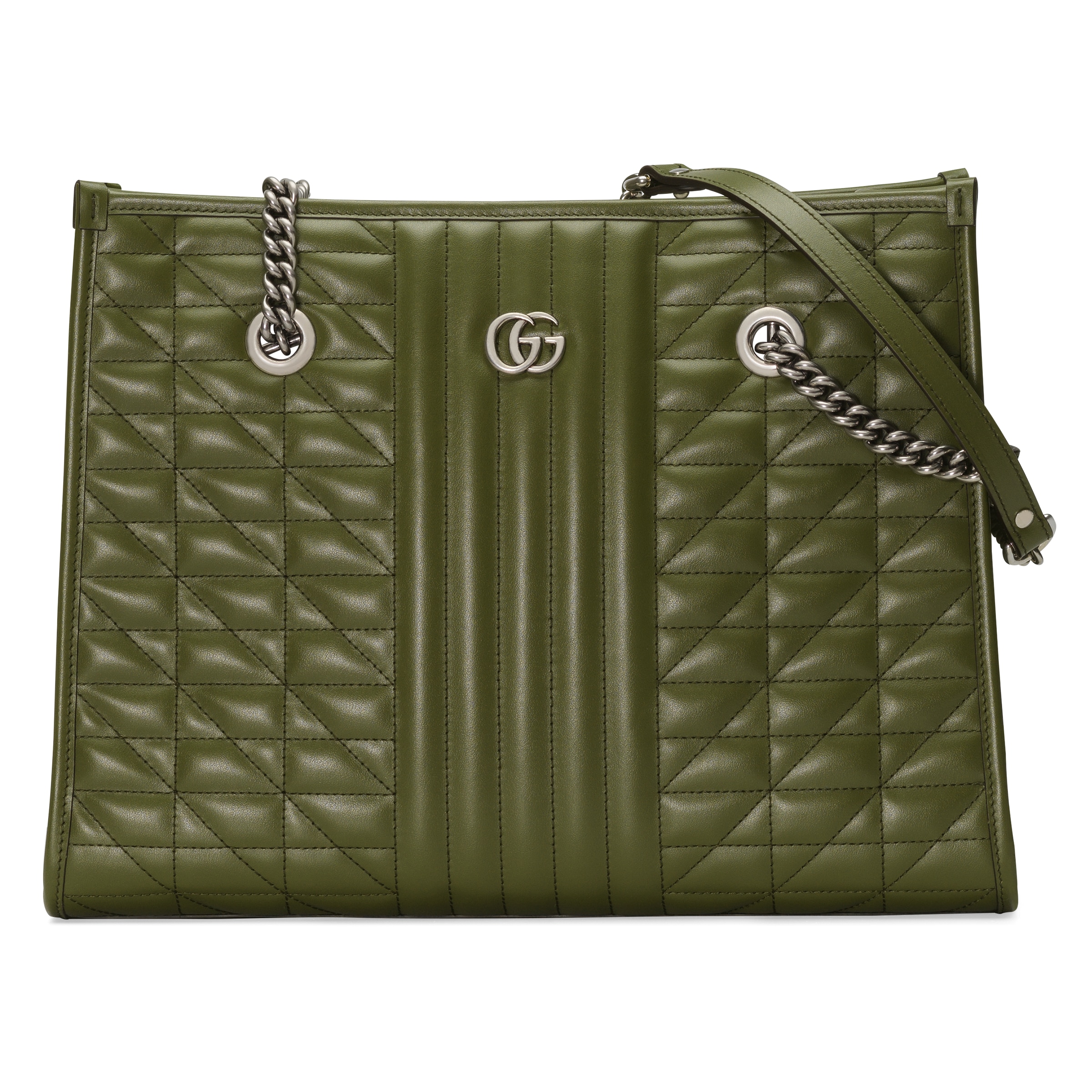 Gucci Gg Marmont Medium Tote In Green
