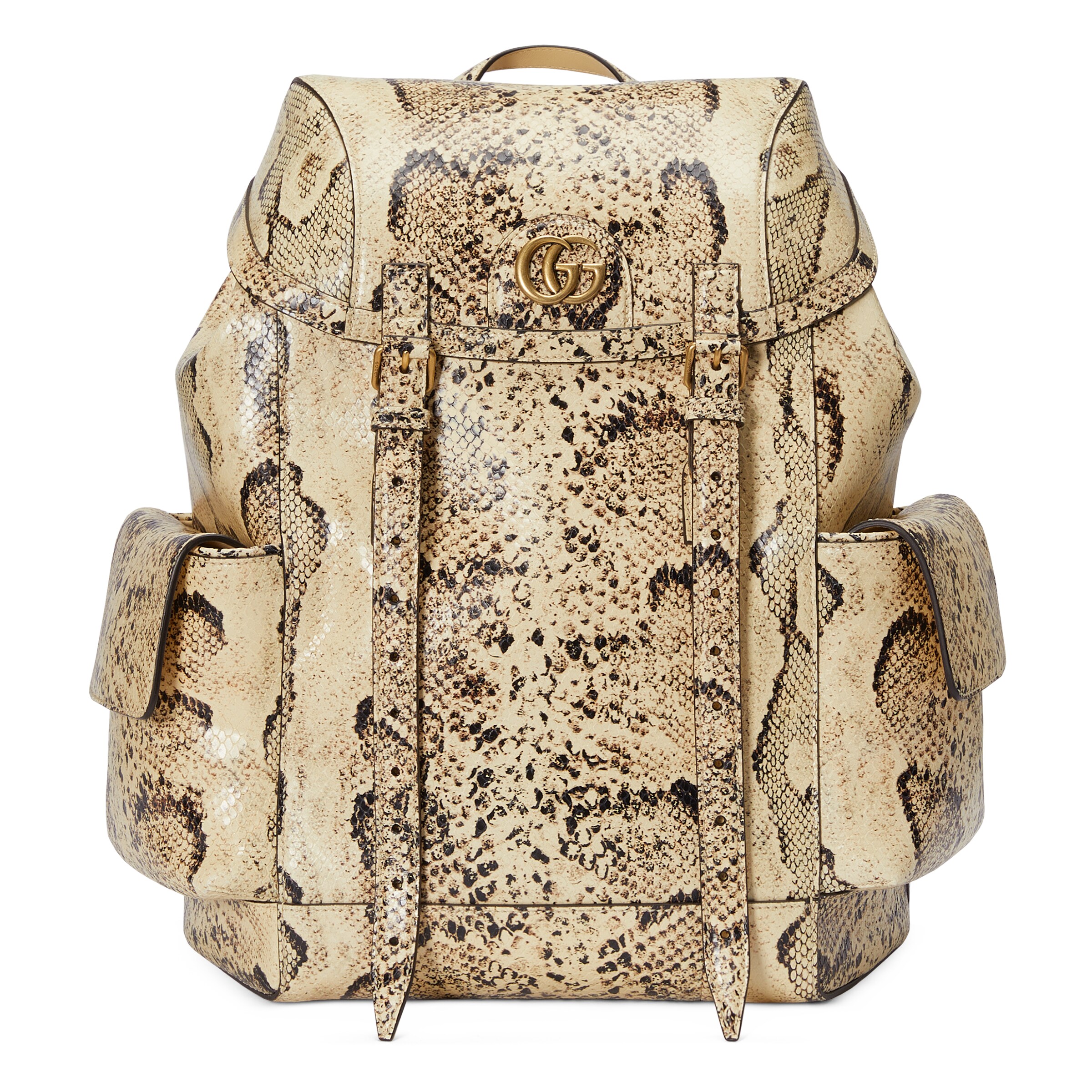 Gucci Python Backpack With Double G In Neutral ModeSens