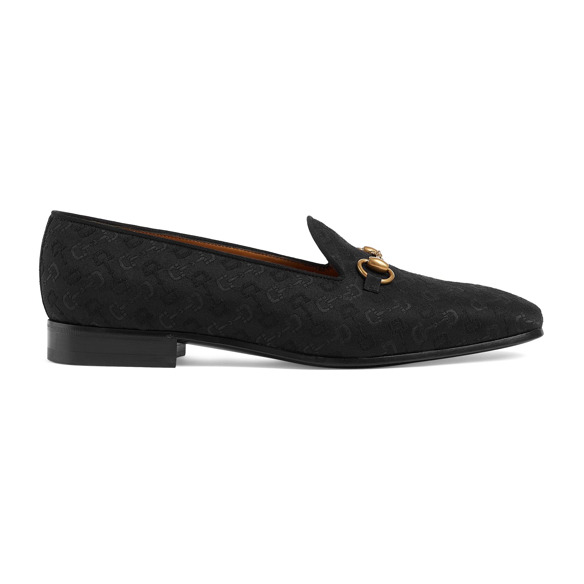 Gucci Men's Horsebit Jacquard Loafer In Black ModeSens