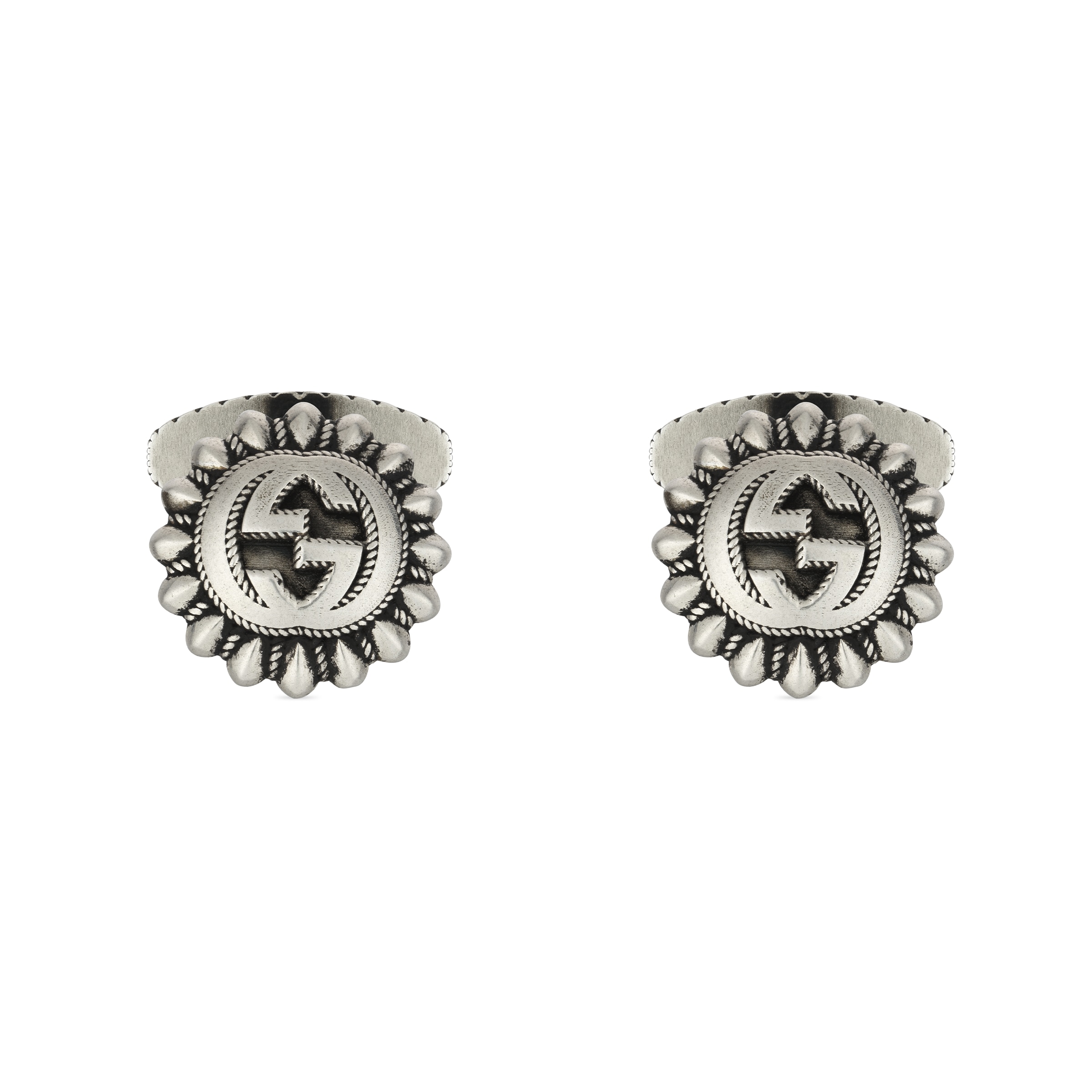 Gucci Interlocking G Cufflinks In Silver