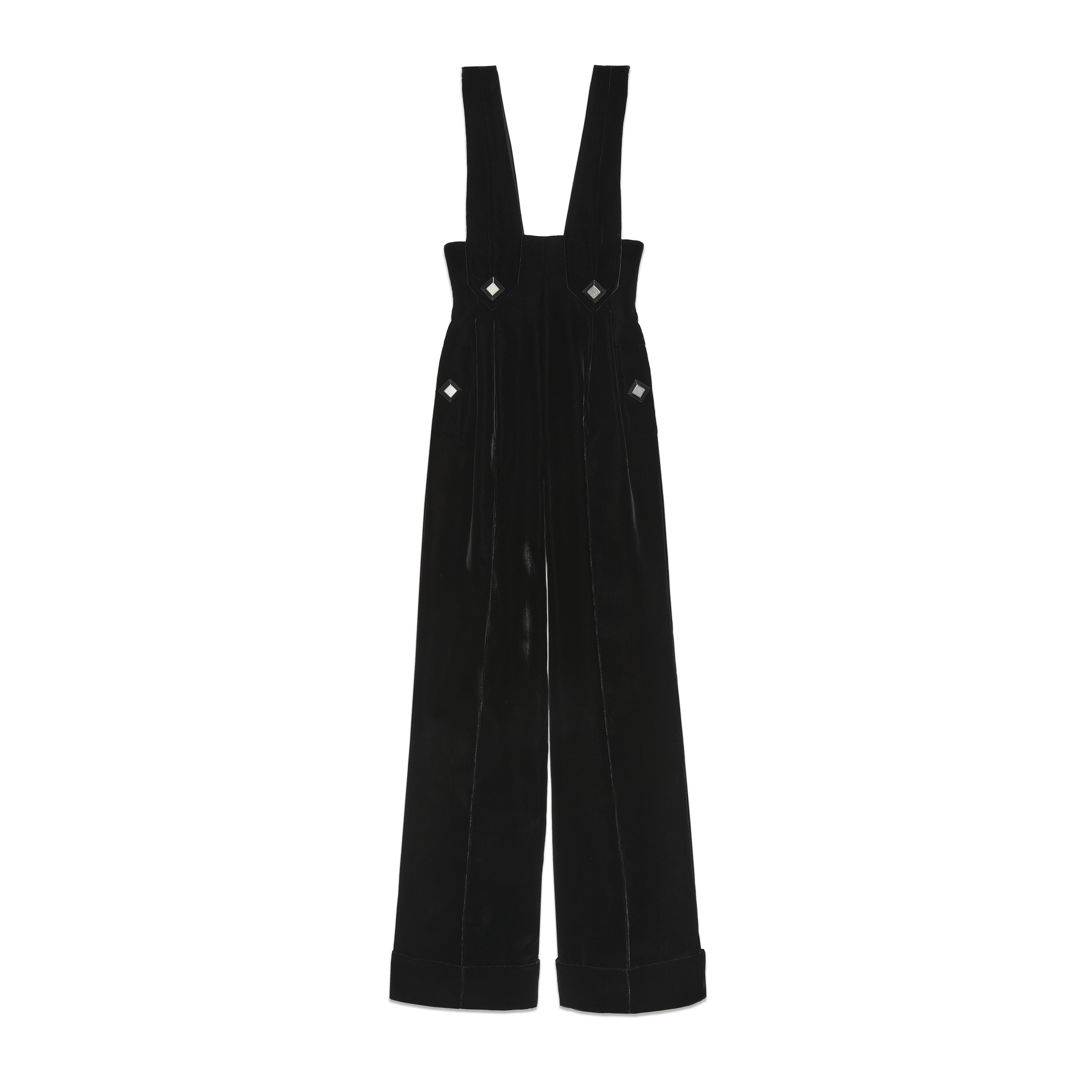 Gucci Silk Viscose Jumpsuit With Cuffs In Black