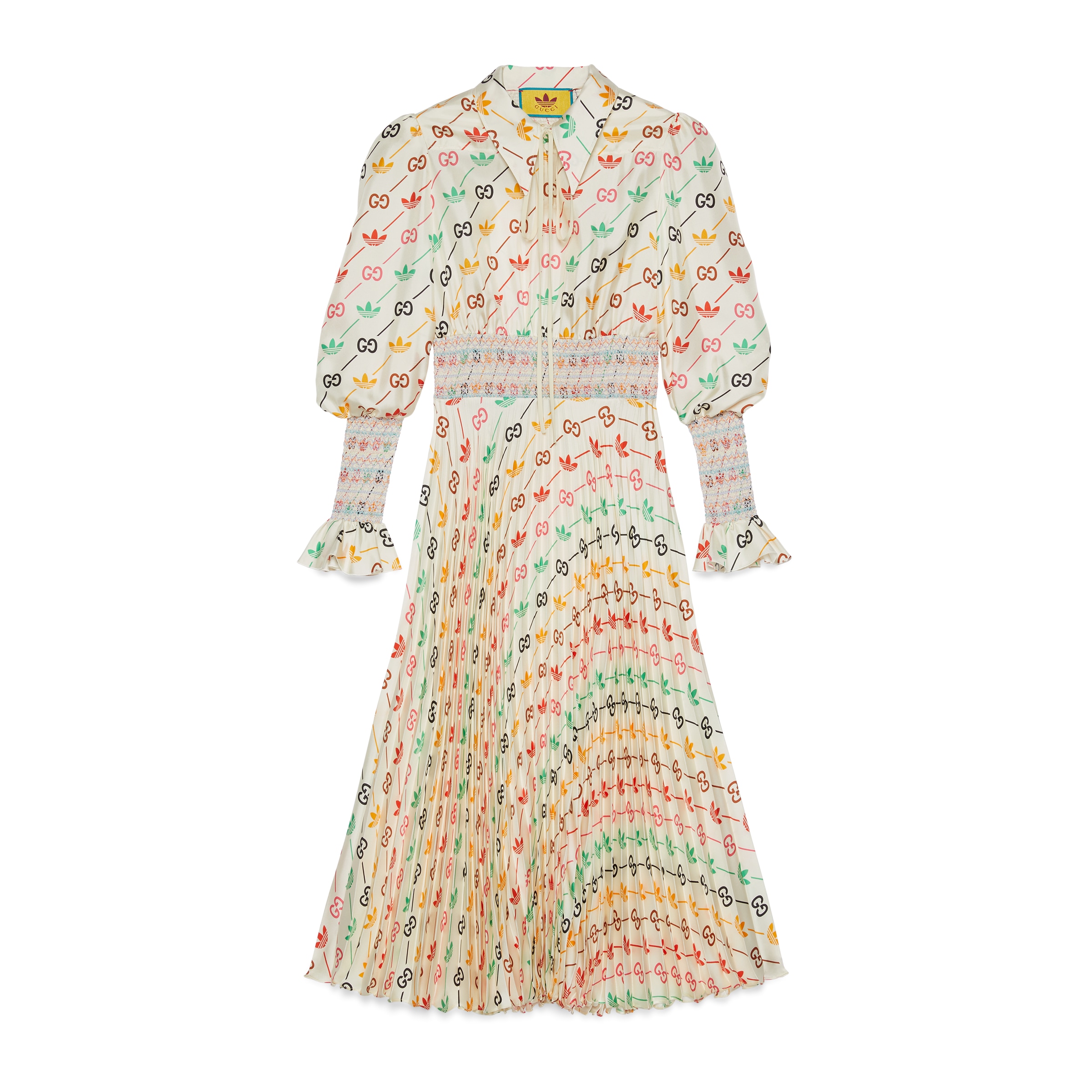 Gucci Adidas X Gg Trefoil Stripe Dress In Neutral | ModeSens