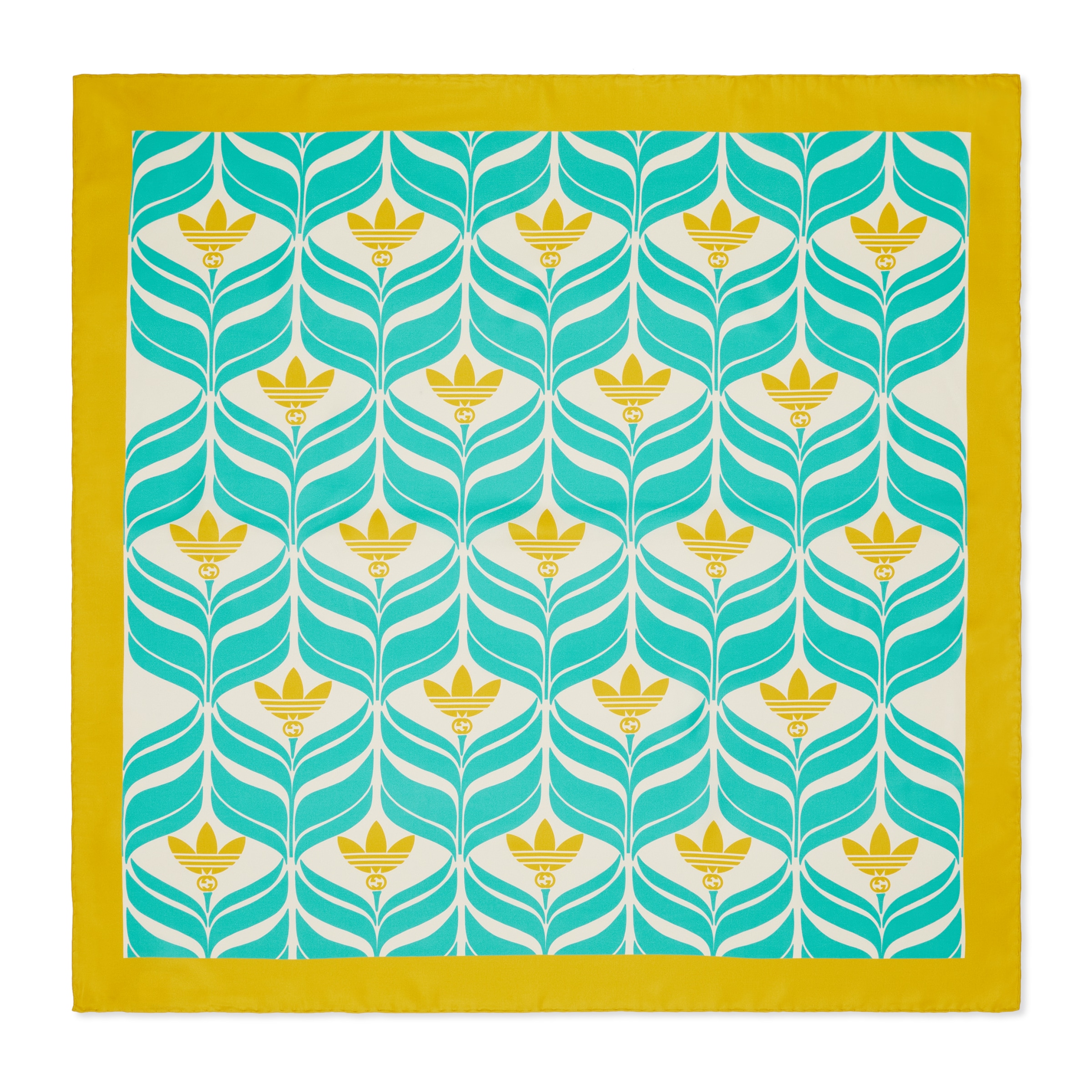GUCCI✖️adidasバンダナスカーフ Gucci Adidas X Silk Scarf In Blue | ModeSens