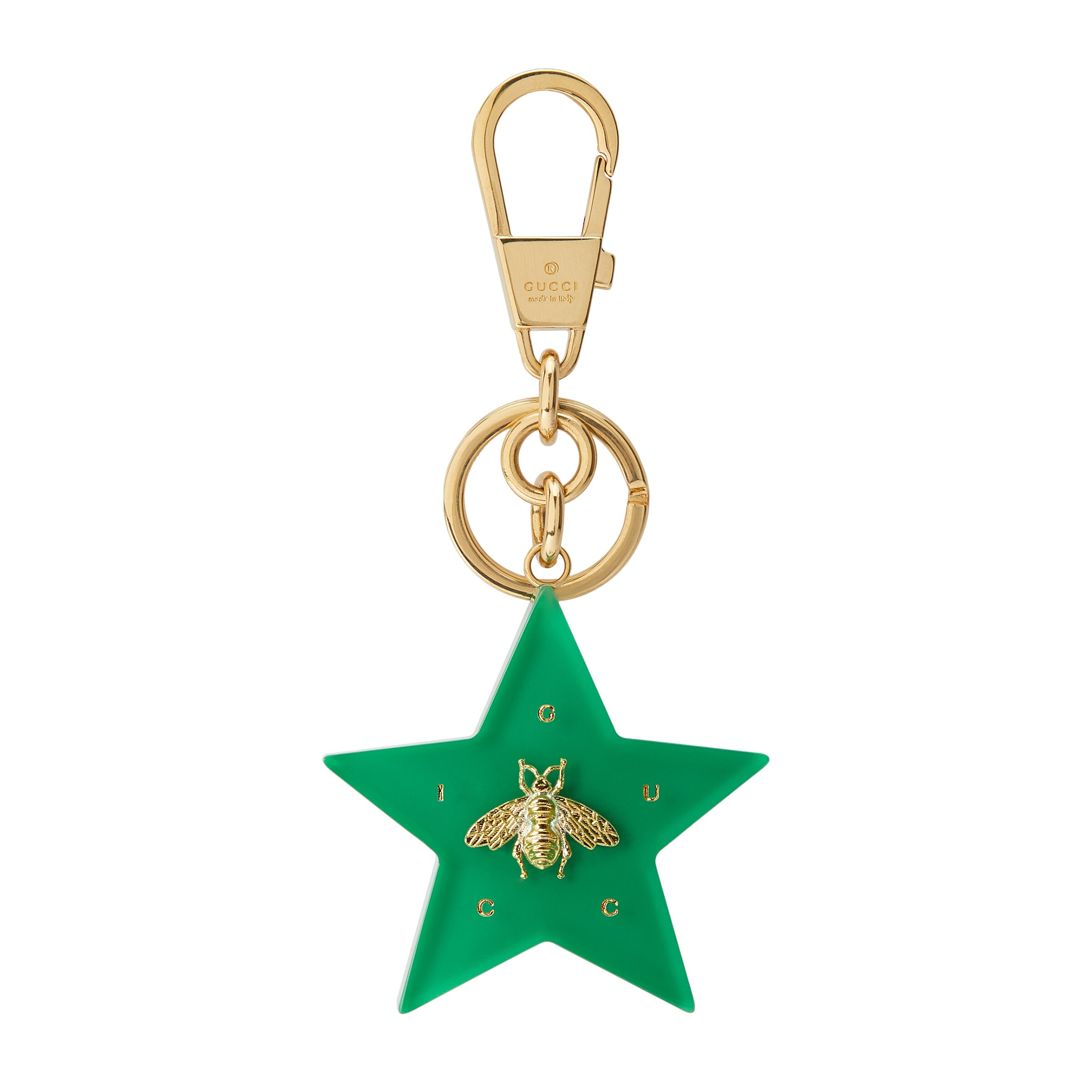 GUCCI GUCCI BEE STAR-SHAPED KEYCHAIN