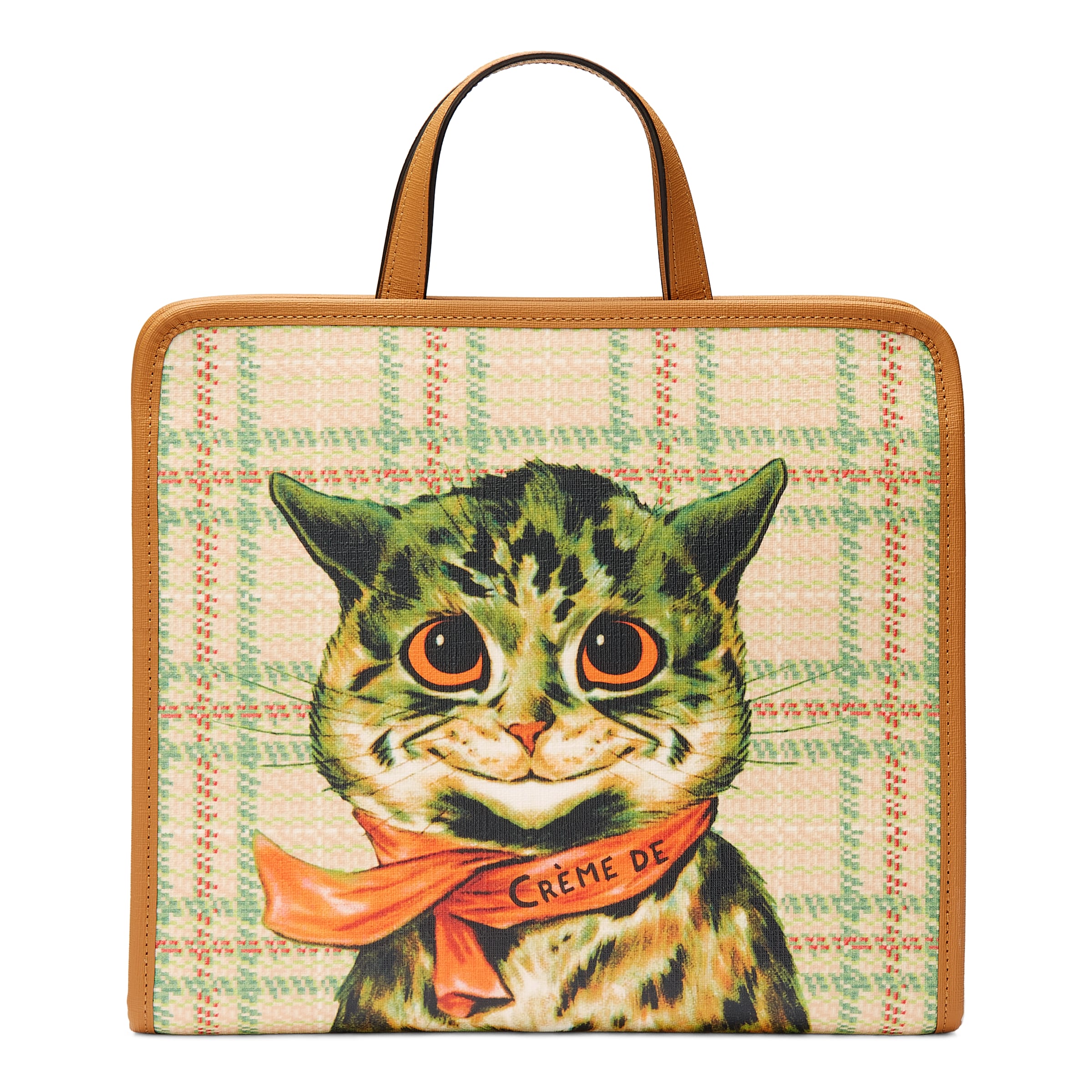 Gucci Kids' Children's Top-handle Bag With Cat Print In Green