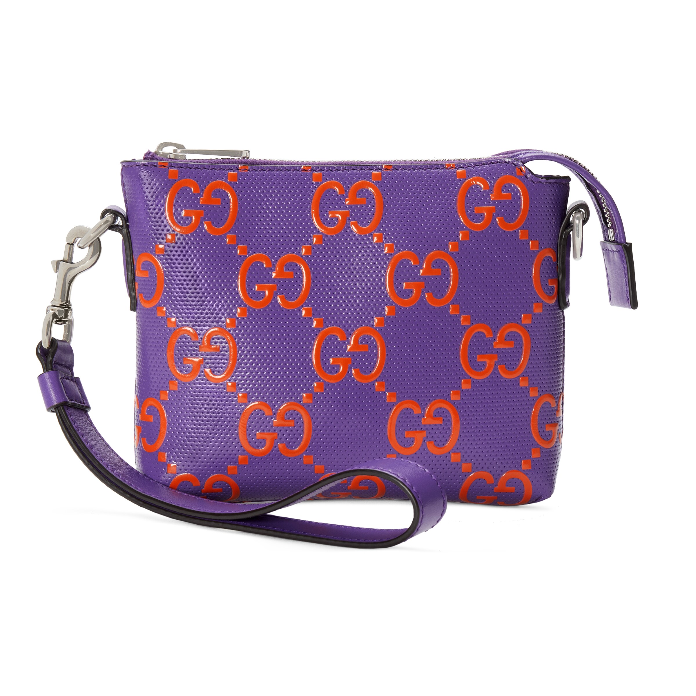 Gucci Gg Embossed Small Messenger Bag In Purple ModeSens