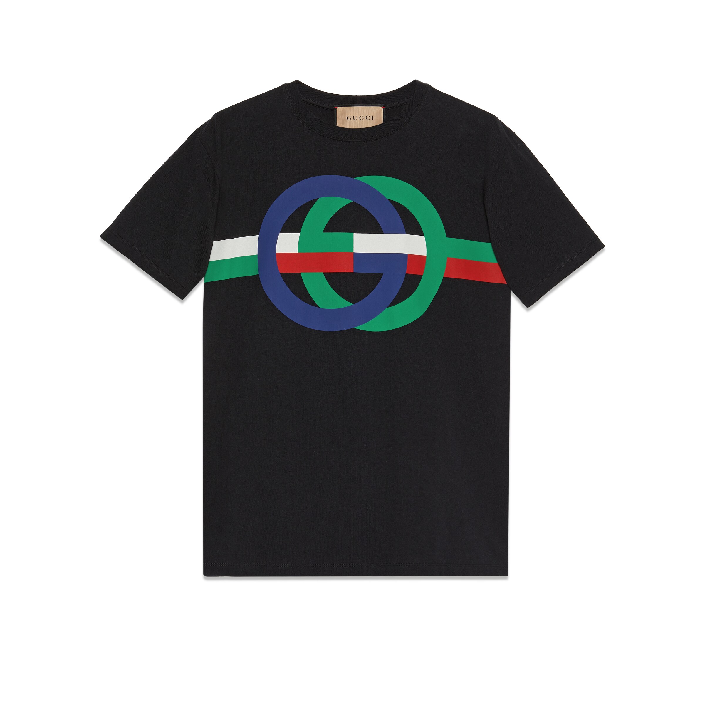GUCCI GUCCI ROUND GG PRINT COTTON T-SHIRT