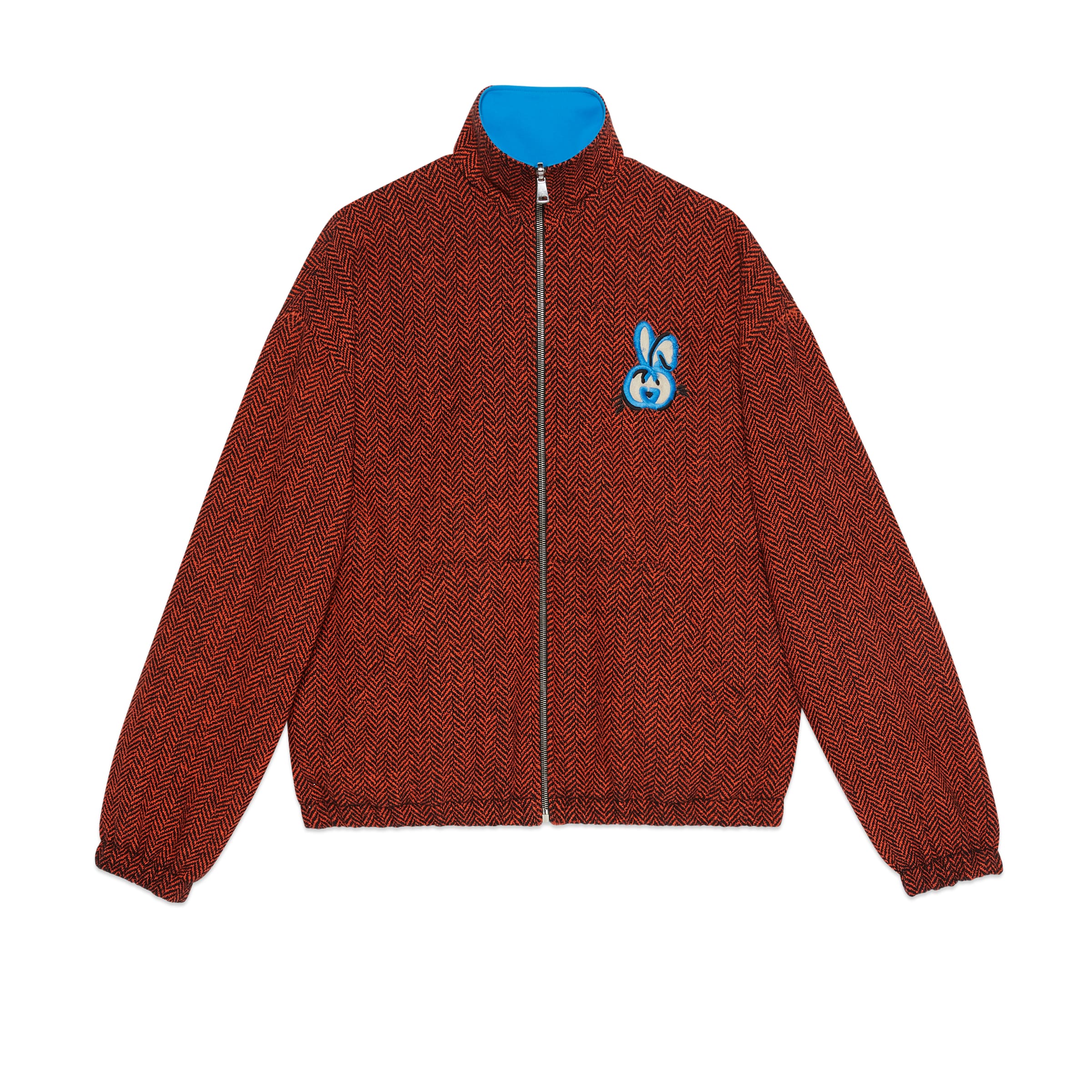 パーカー・フーディ GUCCI Wool reversible jacket Gucci Wool Cotton Reversible Zip Jacket In Brown | ModeSens