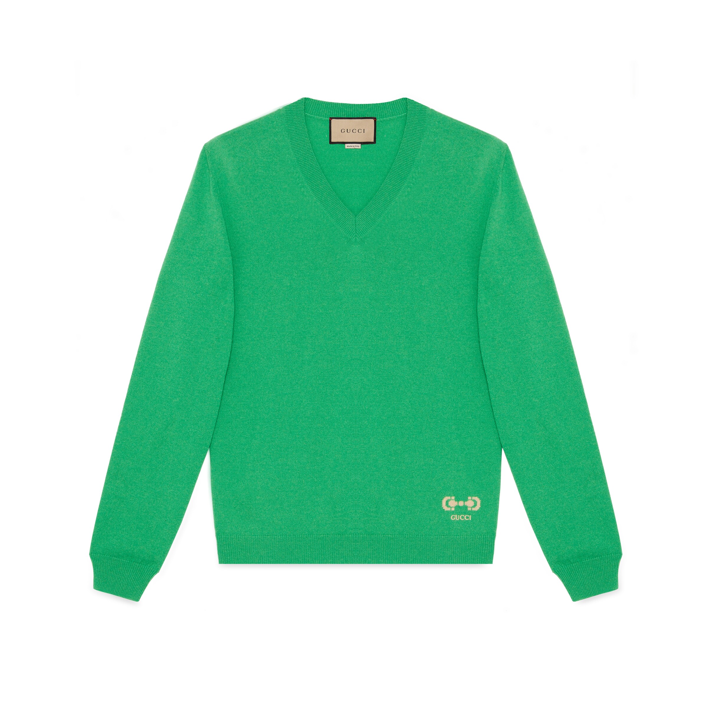Gucci Logo Embroidery Sweater In Green