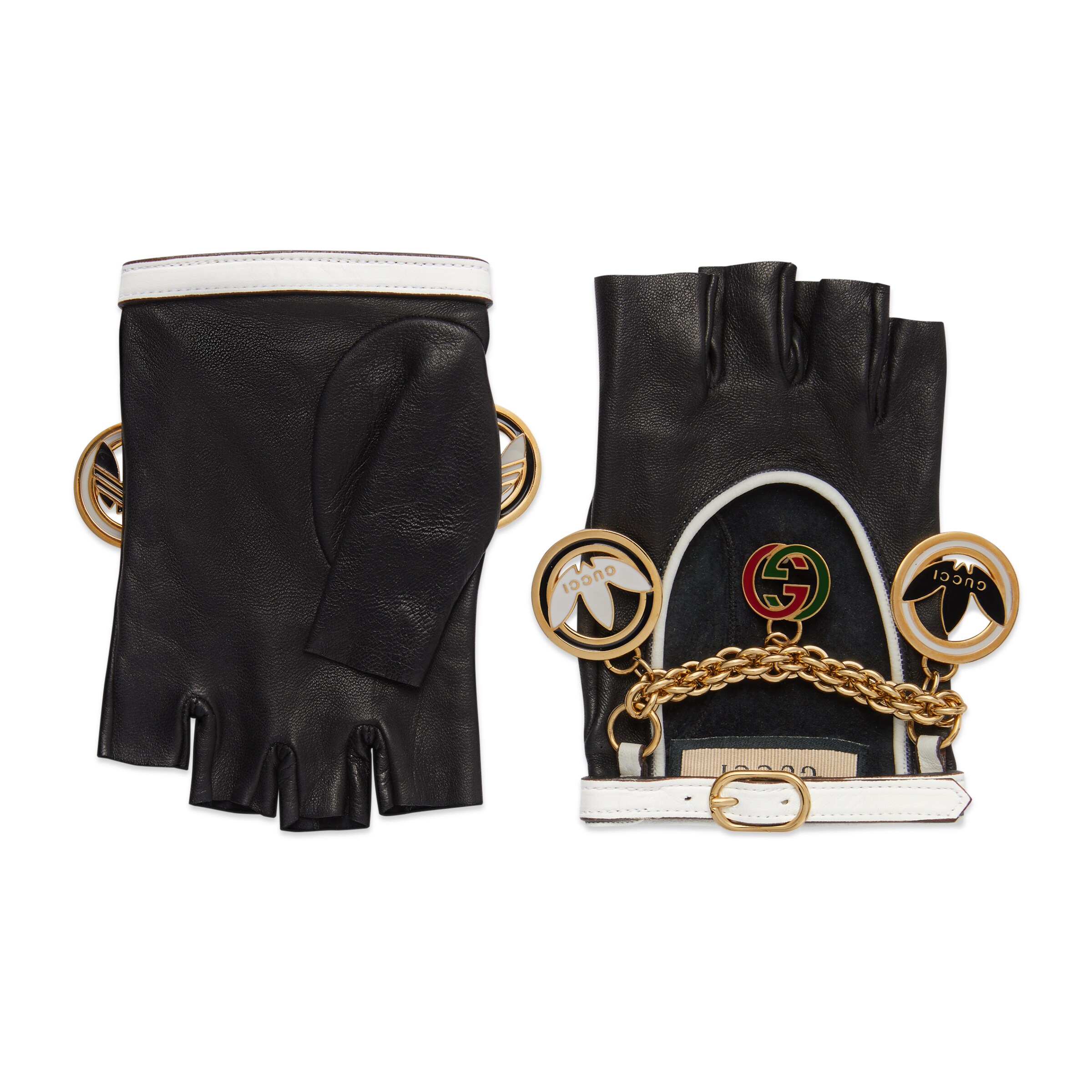 Gucci Adidas X Leather Gloves In Black ModeSens