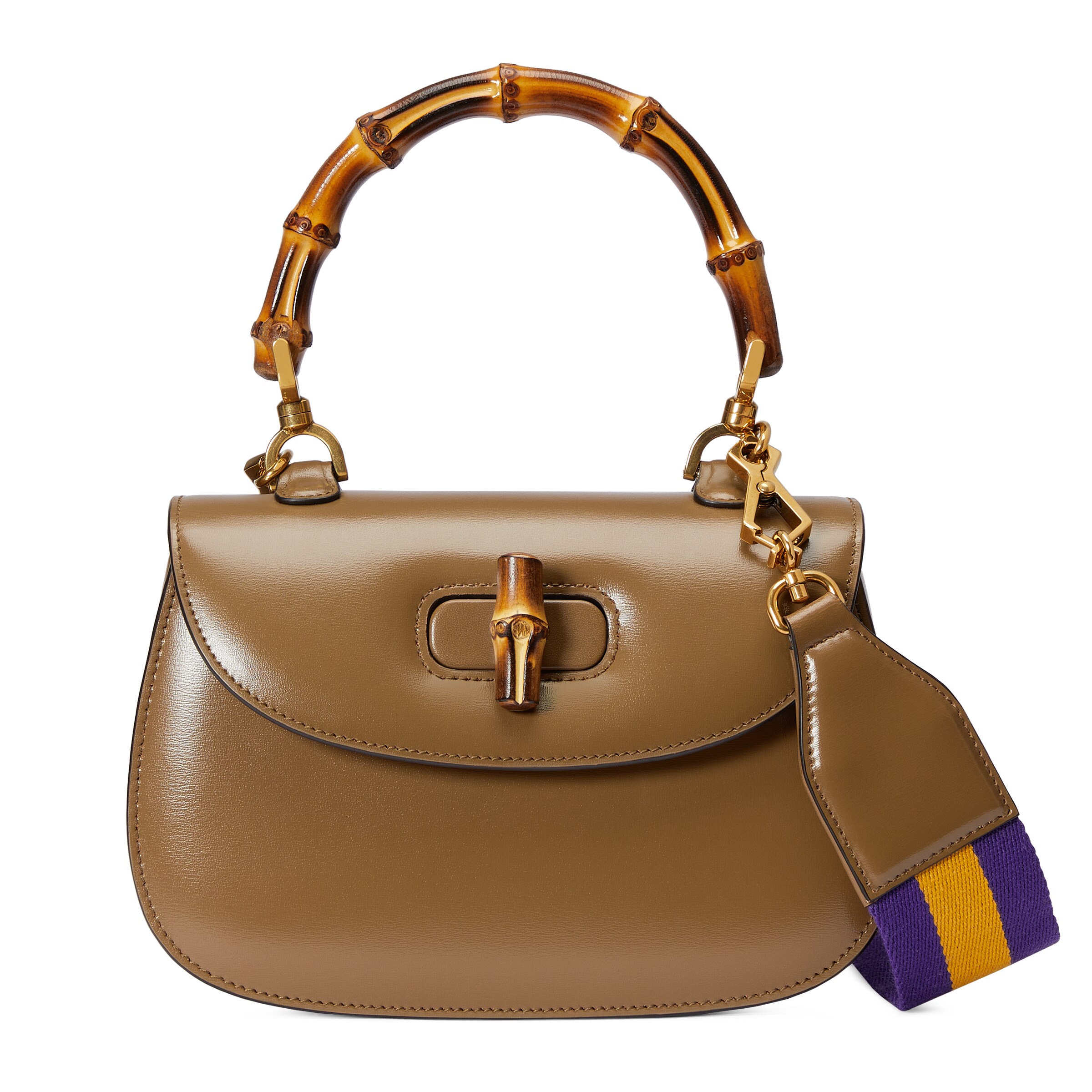 Gucci Bamboo 1947 Small Top Handle Bag In Brown